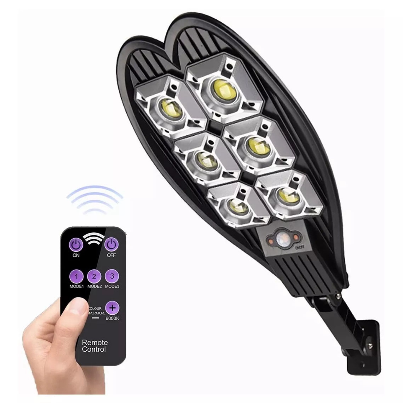Solarpanel-straßenleuchte Mit Bewegungssensor, Led-außenwandleuchte, Ip65 Wasserdicht, Eingebauter Akku