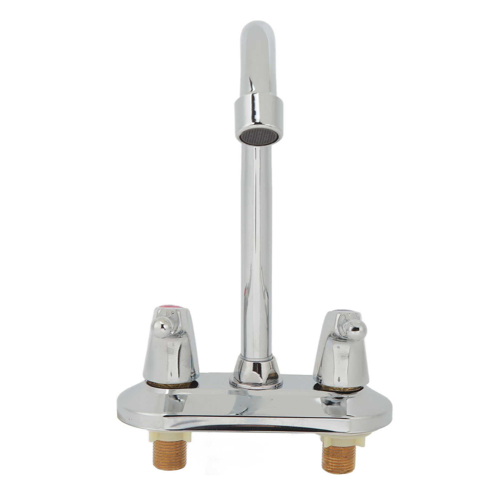 Spültischarmatur Mit 2 Griffen Und 2 Löchern, Deckplatten-design, Warm- Und Kaltwasser-waschtischmischer Für Bad Und Küche