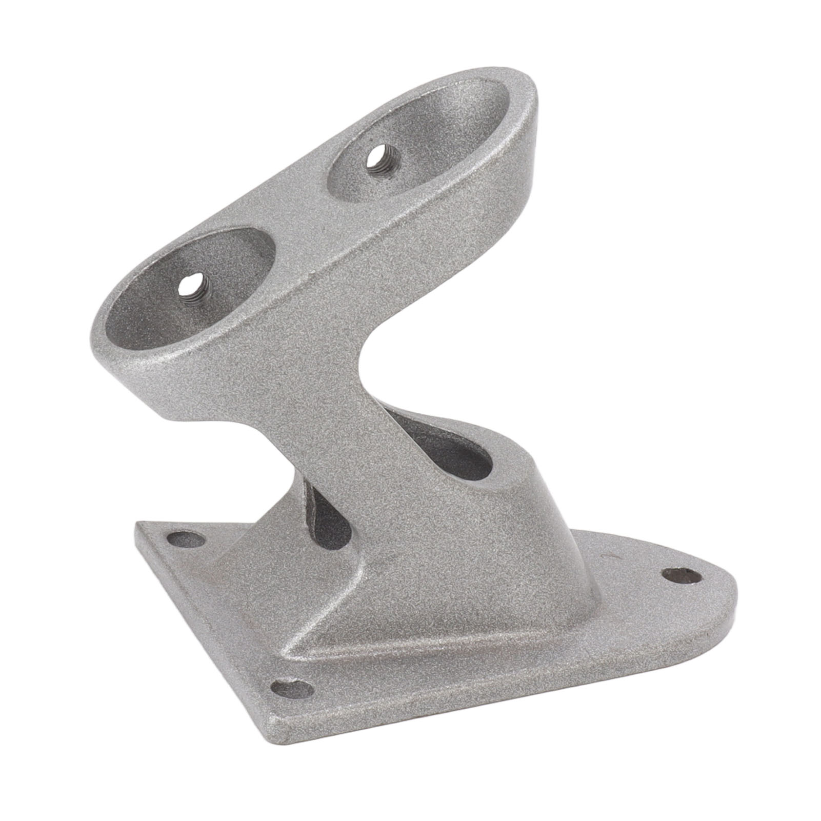 Fahnenmasthalterung Aus Aluminiumlegierung, Doppelloch, Rostfrei, Verdickt, Robust, Für Den Außenbereich, Silber