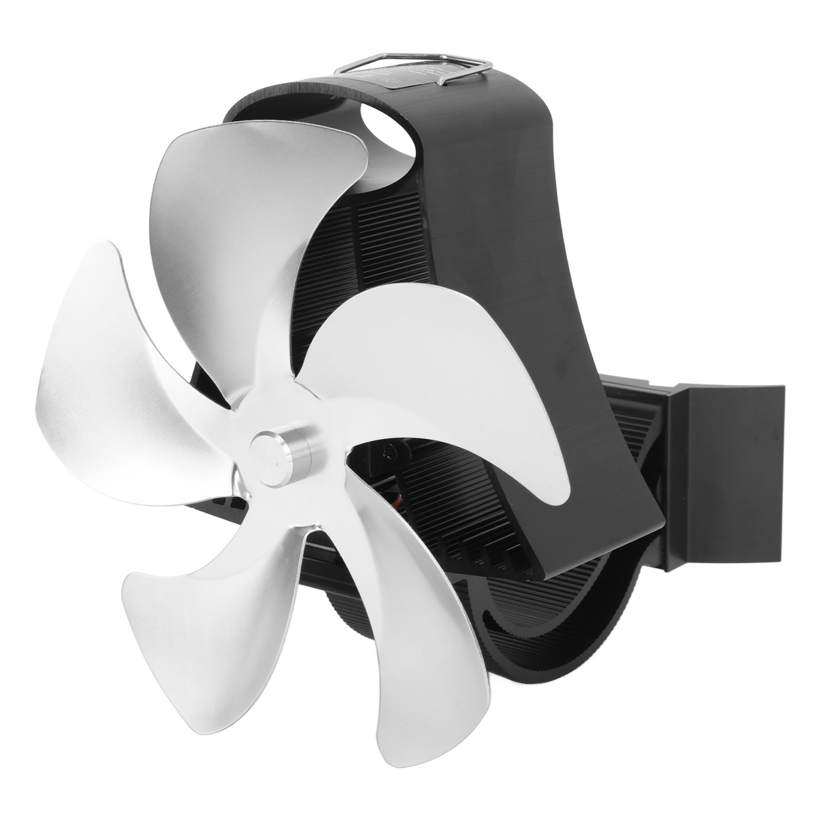 5-flügeliger Wandventilator Aus Aluminiumlegierung, Magnetisch, Leise, Wärmebetrieben, Silberfarben