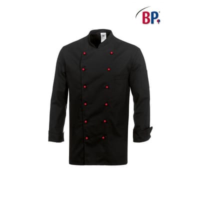 Kochjacke mit lose beigelegter Brusttasche 1504 684 schwarz, Größe S