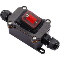 Fliti Ip67 Wasserdichter Wippschalter Dpst 220v Ac 4 Anschlüsse Rote Led Ein/aus Zweipolig