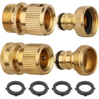 Fliti 3/4" Messing-gartenschlauchverbinder, 2 Stück, Schnellkupplung Und Wasserdicht Für Garten Und Camping