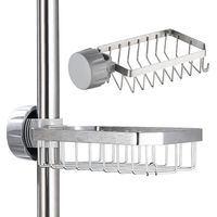 Fliti 2er-pack Seifenablage Aus Edelstahl Für Die Dusche, Kein Bohren Erforderlich, Für Stangen Von 20-32 Mm, Halter Für Shampoo Und Schwamm Fürs Badezimmer