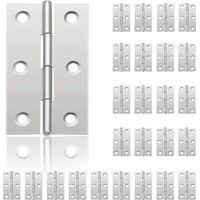 Fliti 24er-packung Edelstahlscharniere 44 Mm 6-loch Für Schmuckkästchen Und Möbel