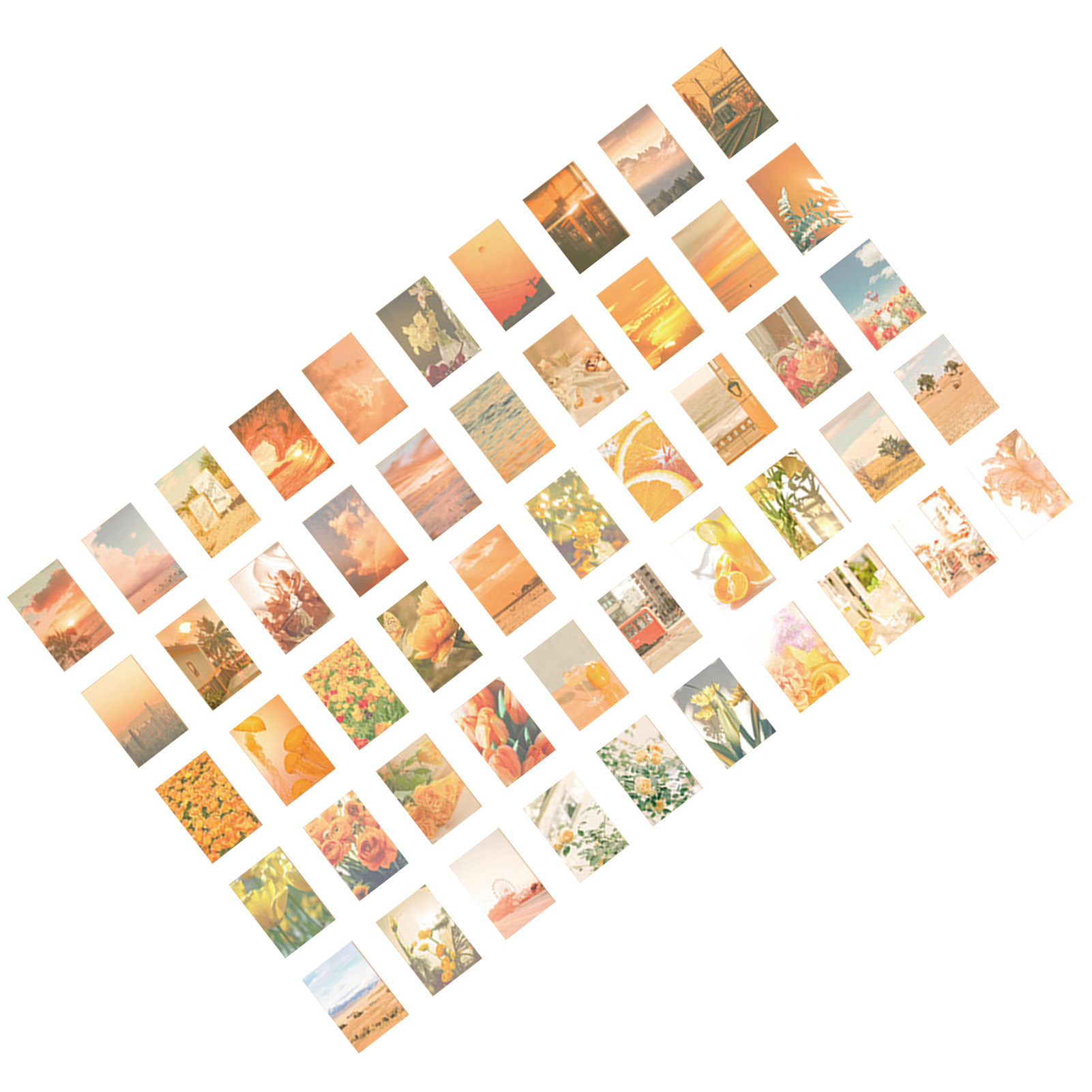 50 Blatt Scrapbook-sticker, Ästhetische Sticker Mit Naturmotiven, Gelb, Für Planer, Journale Und Scrapbooks