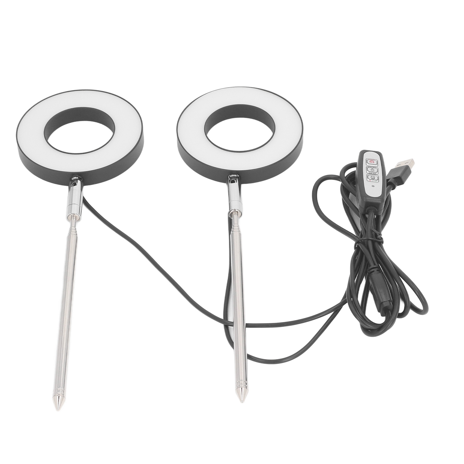 Led-pflanzenlichtringe Mit Vollspektrum, Dehnbar, 2 Köpfe, 4 Dimmstufen, 3 Timer-einstellungen, Geeignet Für Sukkulenten Und Topfpflanzen