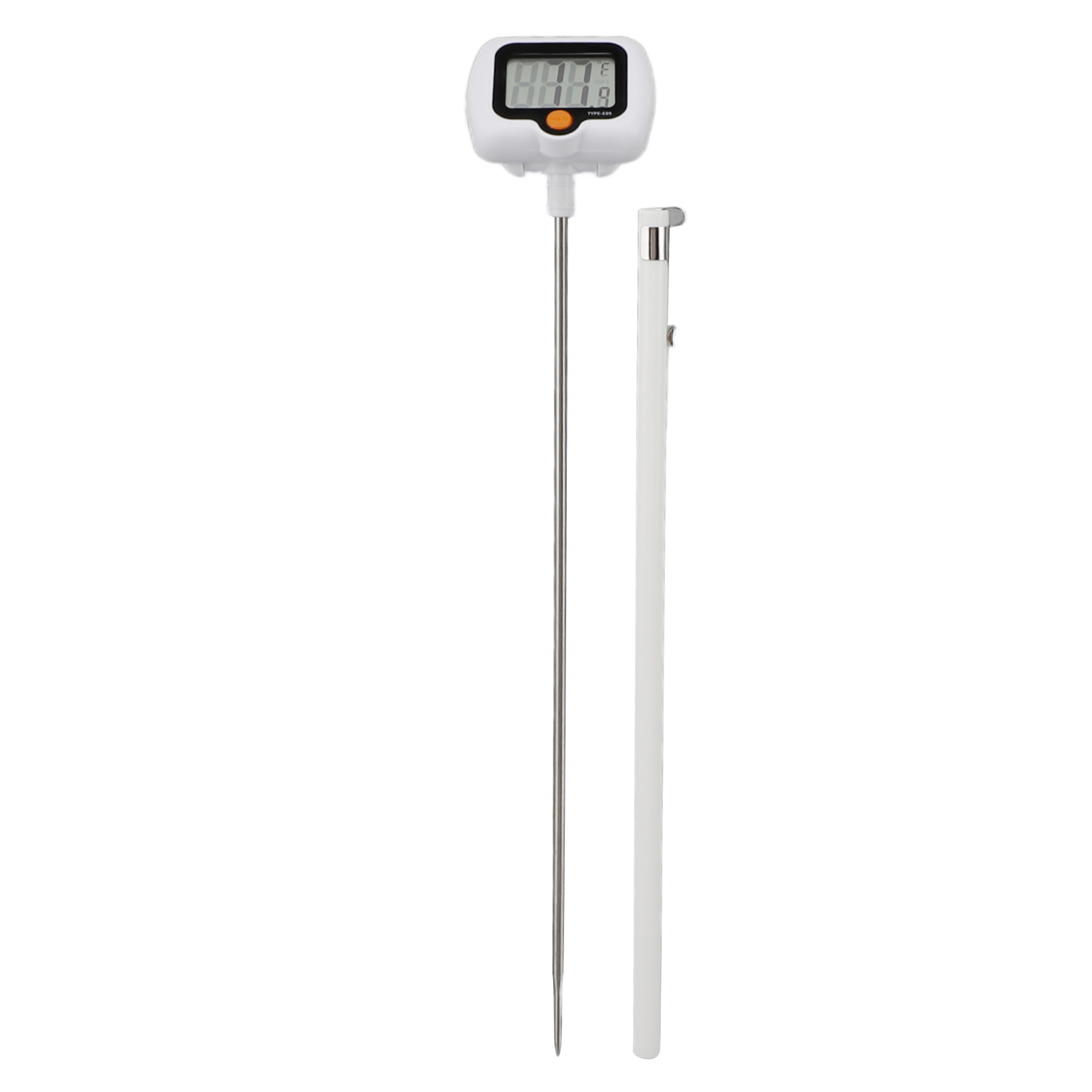 Digitales Zuckerthermometer Mit Topfclip, Edelstahl-ölthermometer Mit 180° Drehbarer Sonde Zum Grillen, Frittieren Und Kochen Von Speisen, Weiß