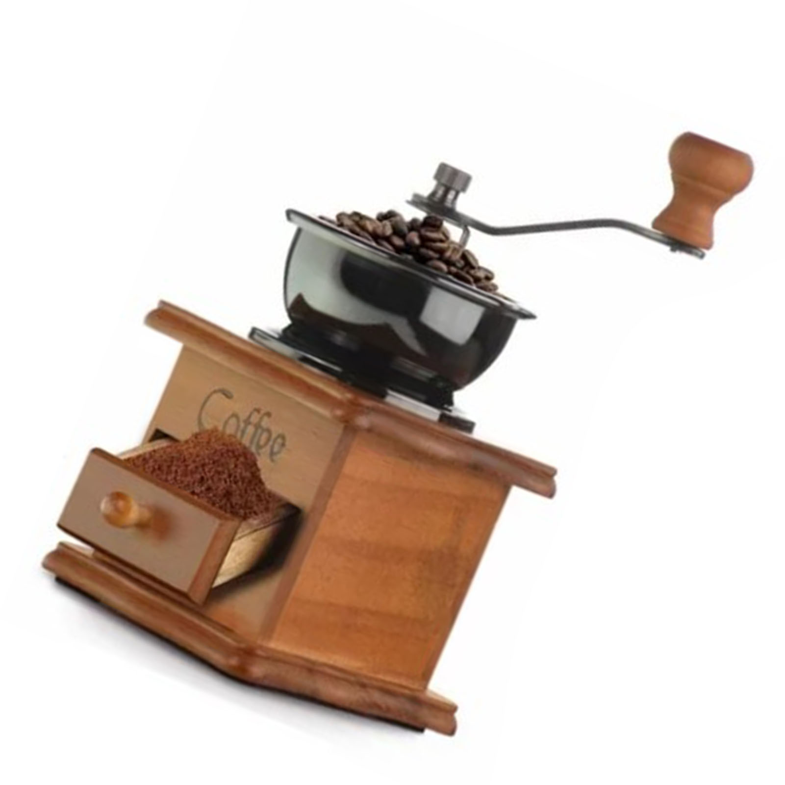 Manuelle Kaffeemühle Im Italienischen Retro-stil, Tragbar, Aus Braunem Edelstahl, Handkurbel, Für Zuhause