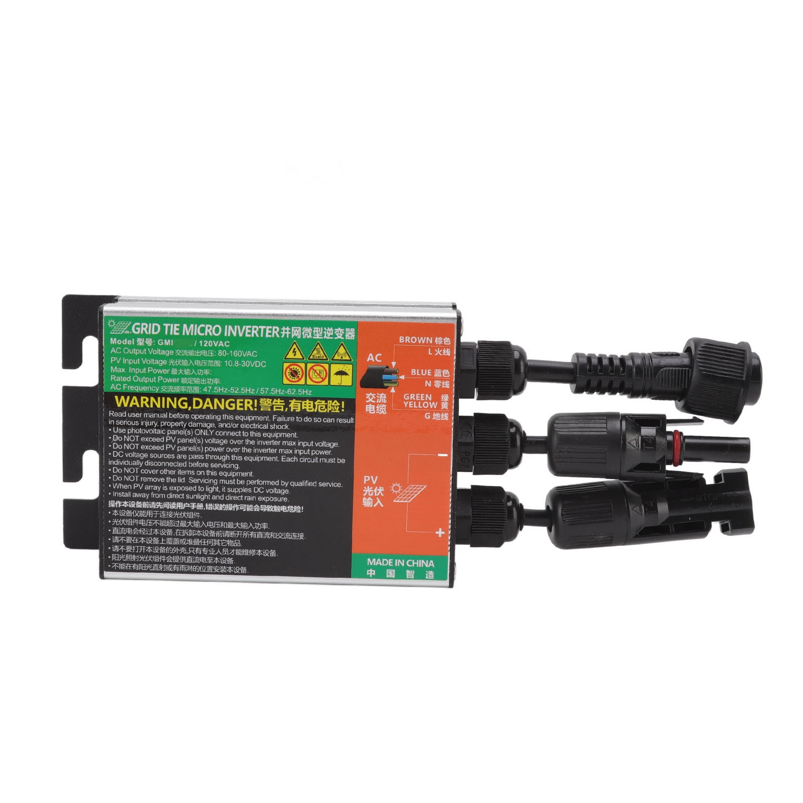 Gmi Grid Tie Micro-wechselrichter Solar-pv Aluminiumlegierung Ip55 Mehrfachschutz 20x7,7x3,6cm 120l