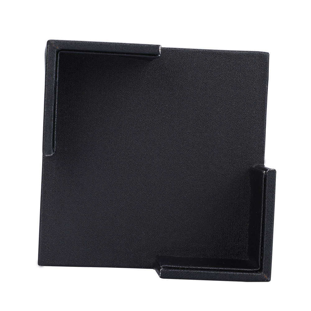 Untersetzer Aus Pu-leder Mit Halter, 6er-set, Schwarz, Quadratisch, Zum Schutz Des Tisches