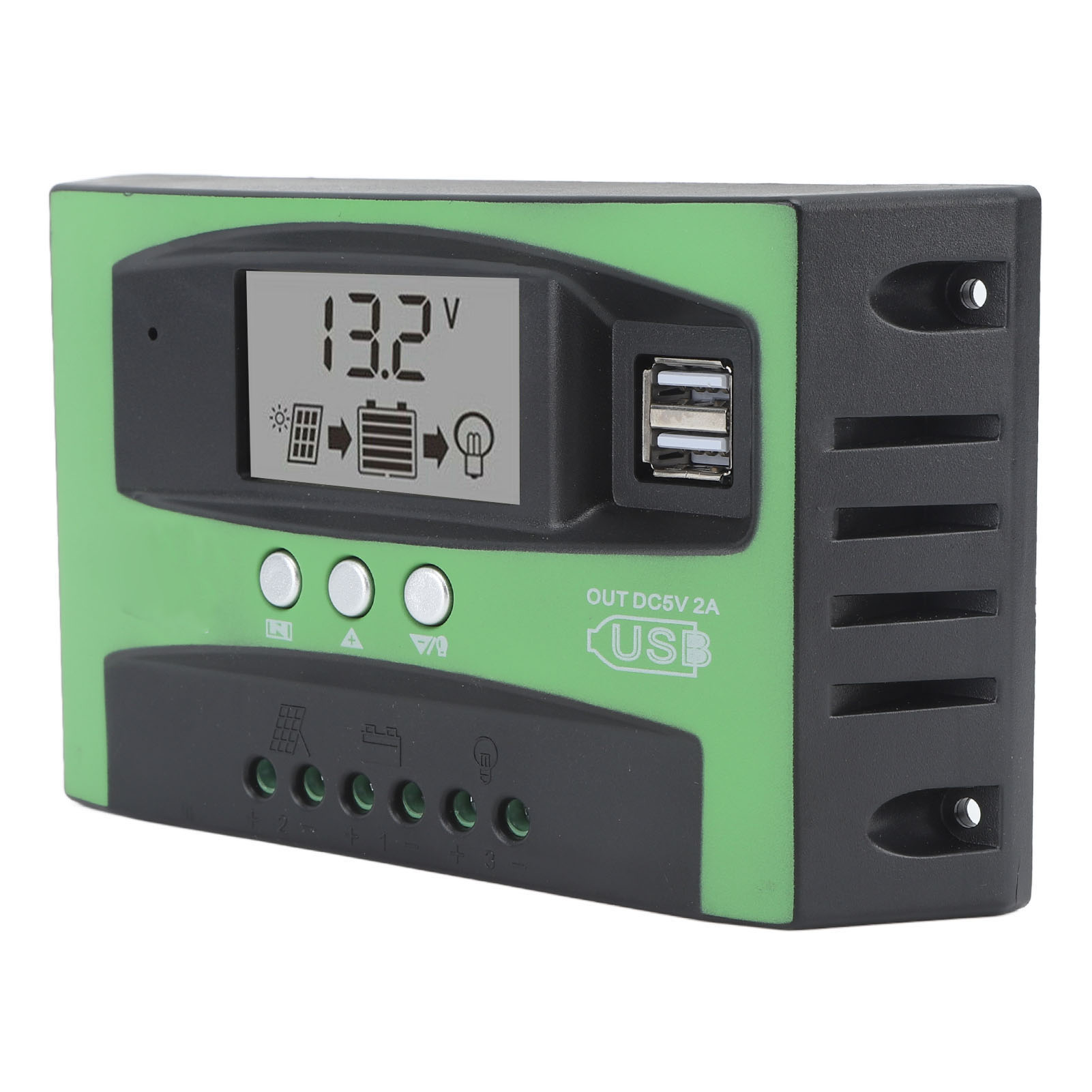 Solarladeregler Mit Zwei Usb-anschlüssen, 12 V/24 V, Mppt-solarpanel-regler Für Haushalt, Industrie Und Gewerbe, 70 A