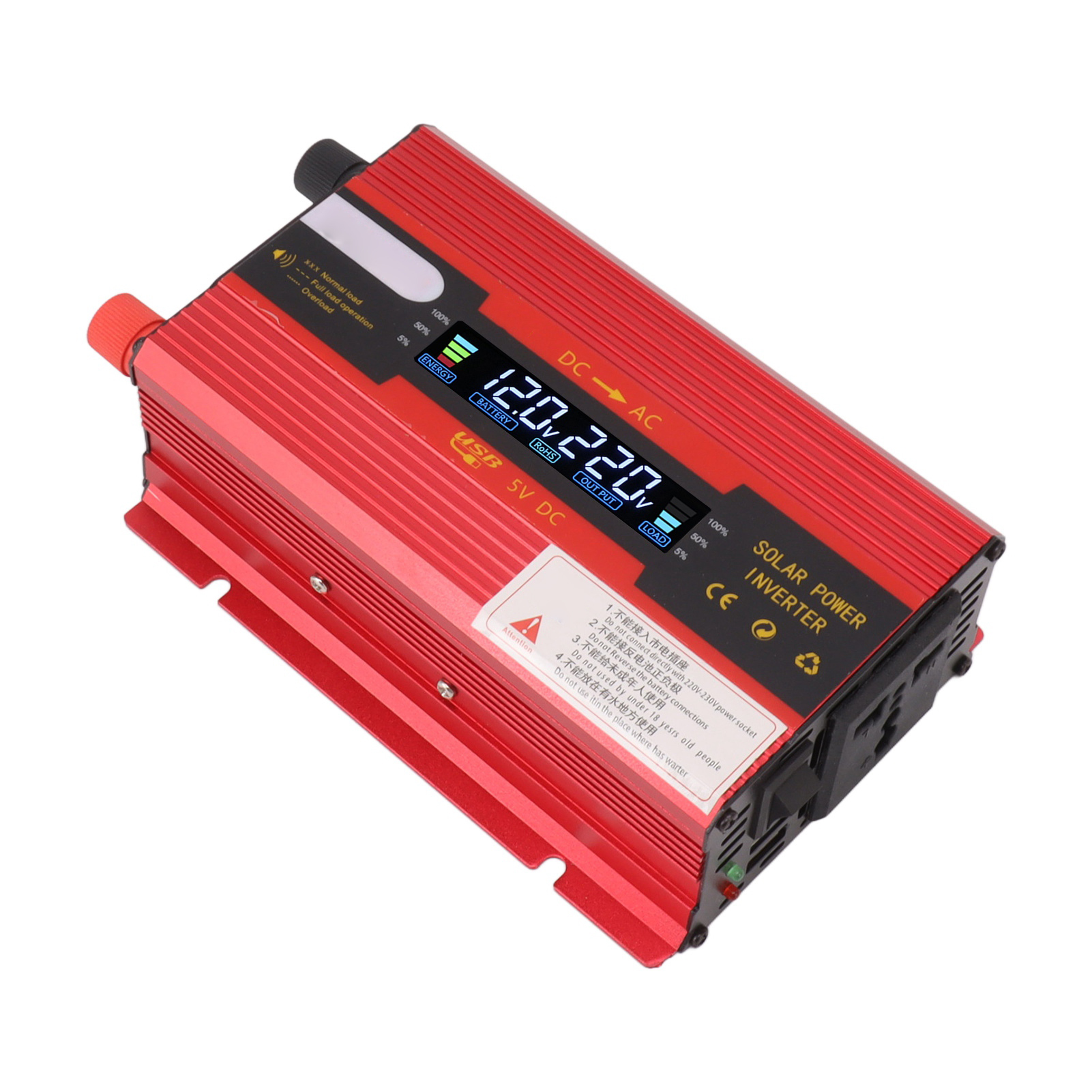420-watt-wechselrichter Mit Modifizierter Sinuswelle, 12 V/220 V, 420 W, Kfz-wechselrichter Mit Lcd-display, Rot