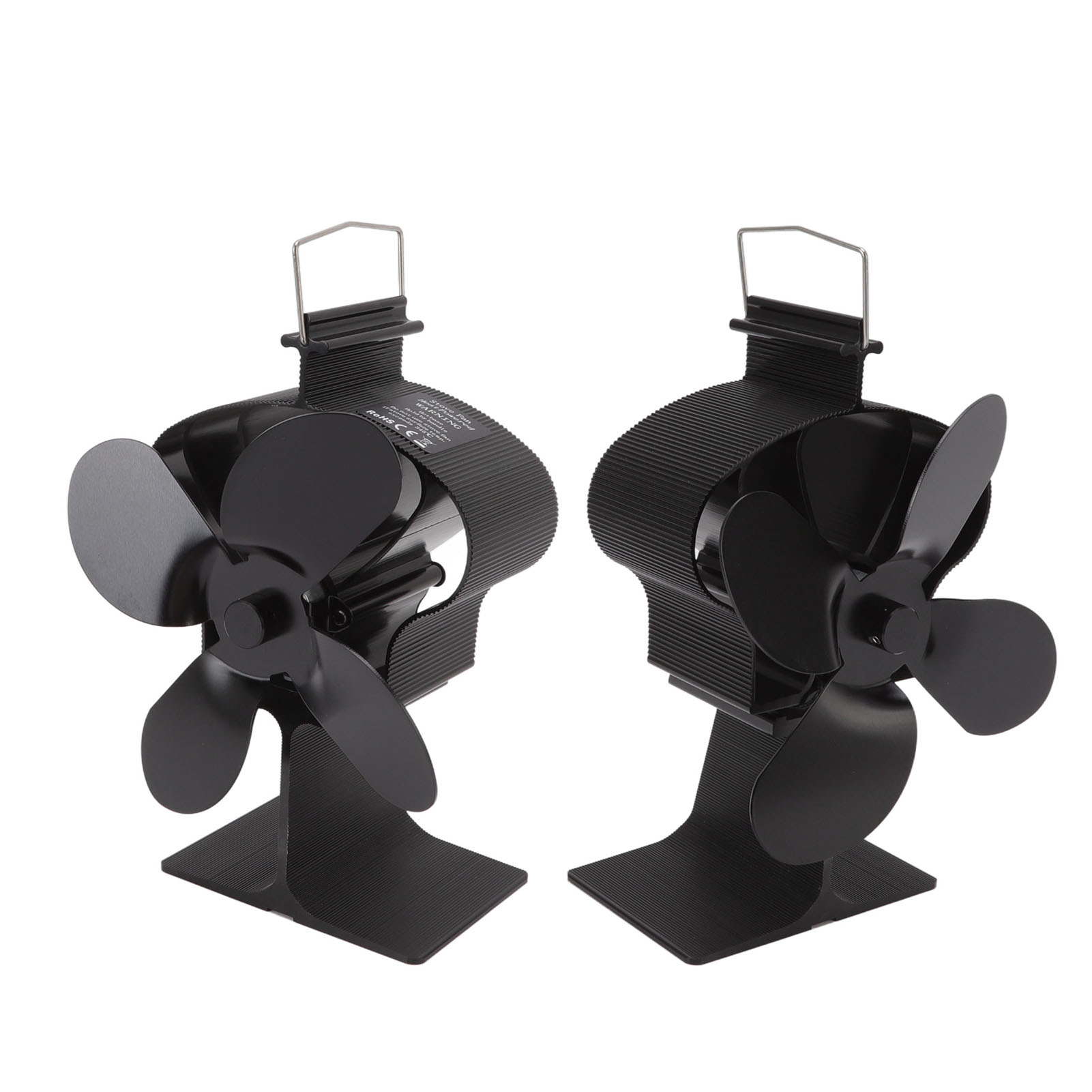 Wärmebetriebener Kaminventilator Mit 4 Flügeln Aus Aluminiumlegierung, Hitzebeständig, Schwarz, Passend Für Das Modell Winter Crown