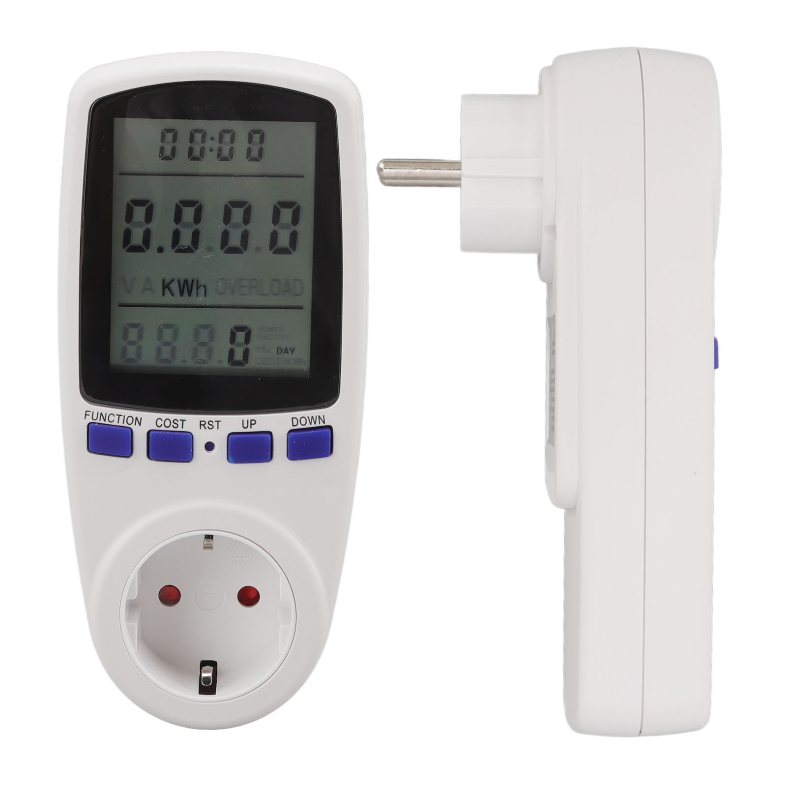 Wattmeter Mit Lcd-anzeige, Alarmfunktion, Überlastschutz, Abs-material, Stromverbrauchsanzeige, Eu-stecker 230 V Für Zuhause
