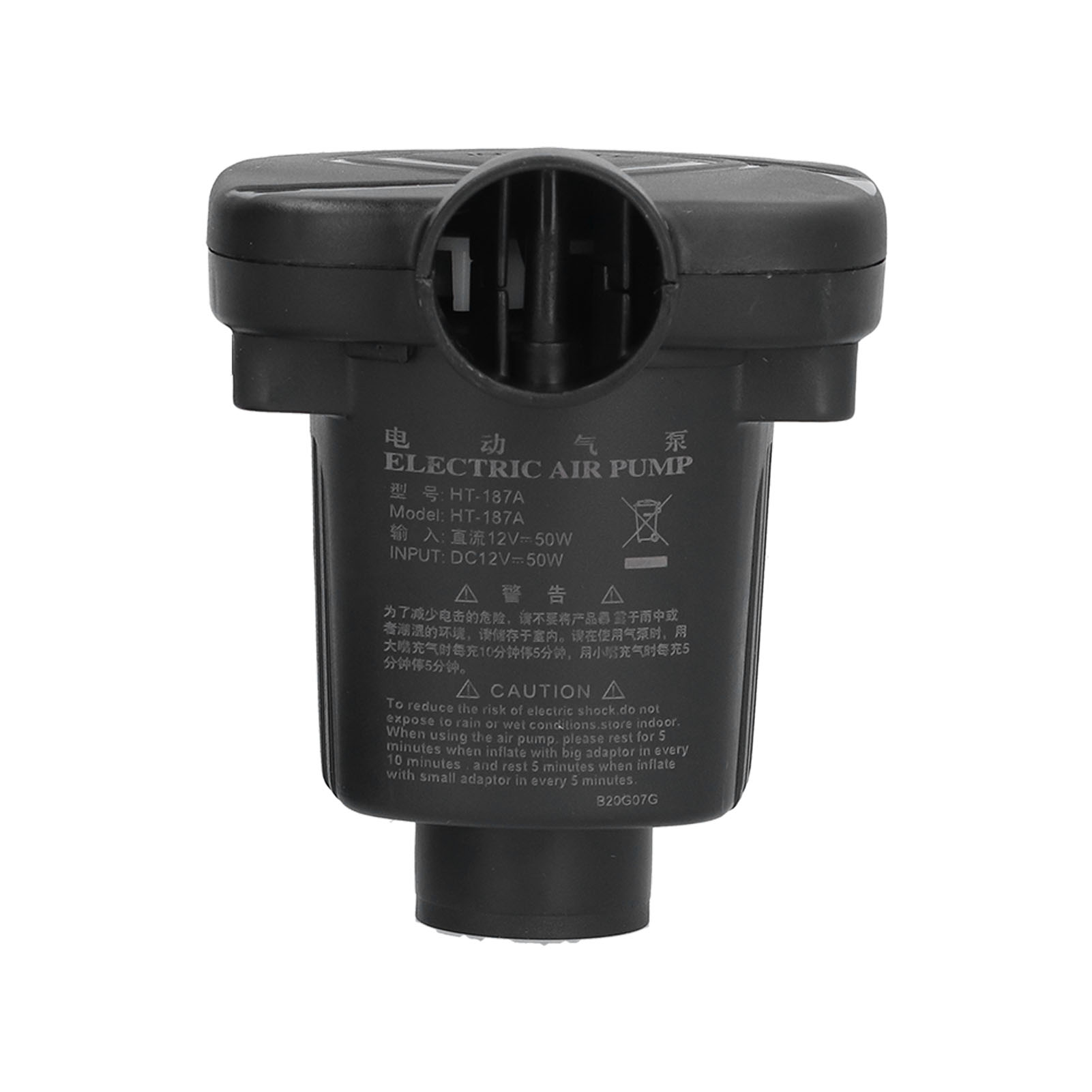 Luftpumpe, 12 V Gleichstrom, 50 W, 2 Funktionsdüsen, Leichte Aufblaspumpe Für Schlauchboote