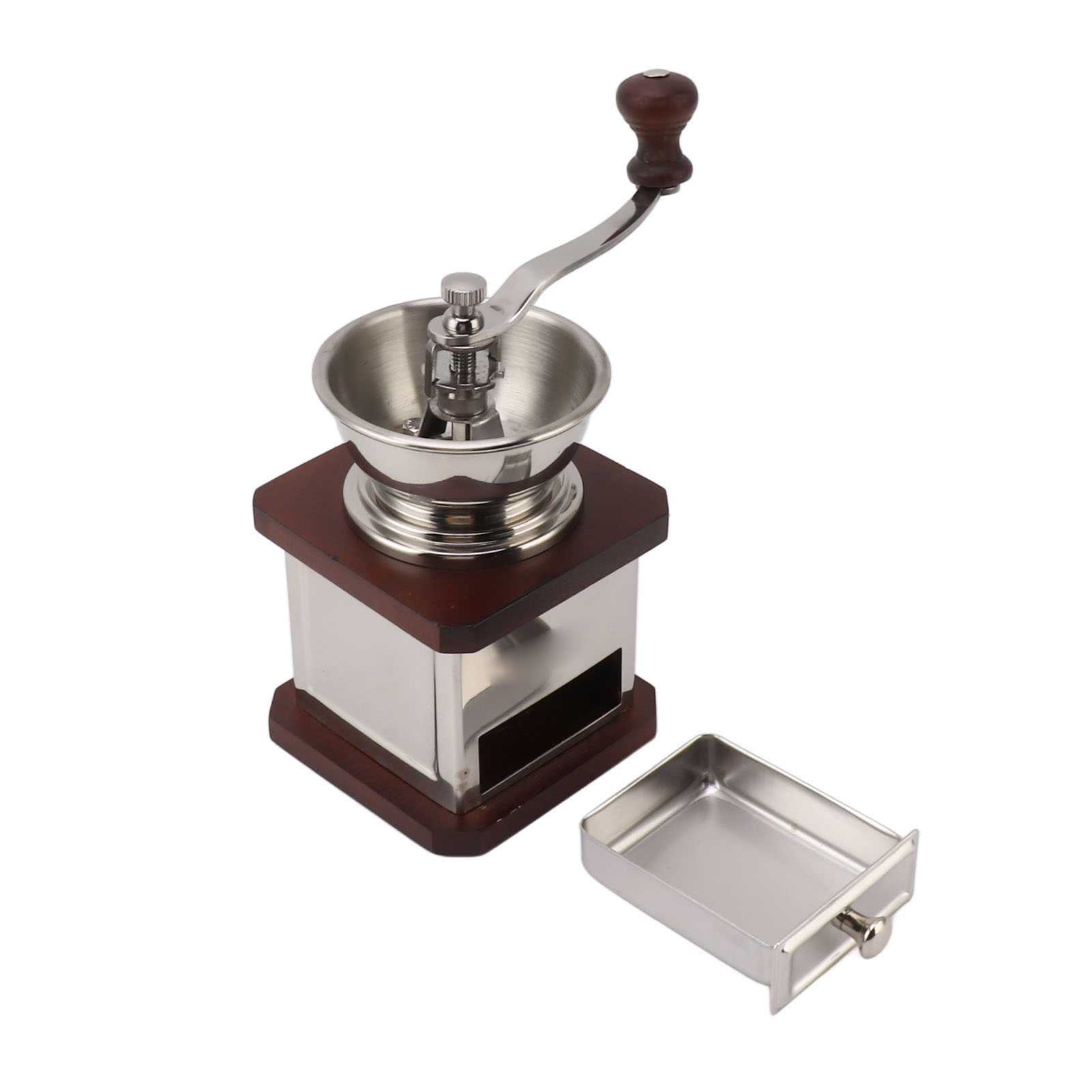 Handkaffeemühle Mit Hoher Präzision Und Langer Lebensdauer, Tragbar, Mit Handkurbel, Ideal Für Zuhause, Camping Und Büro, Holzfarbe