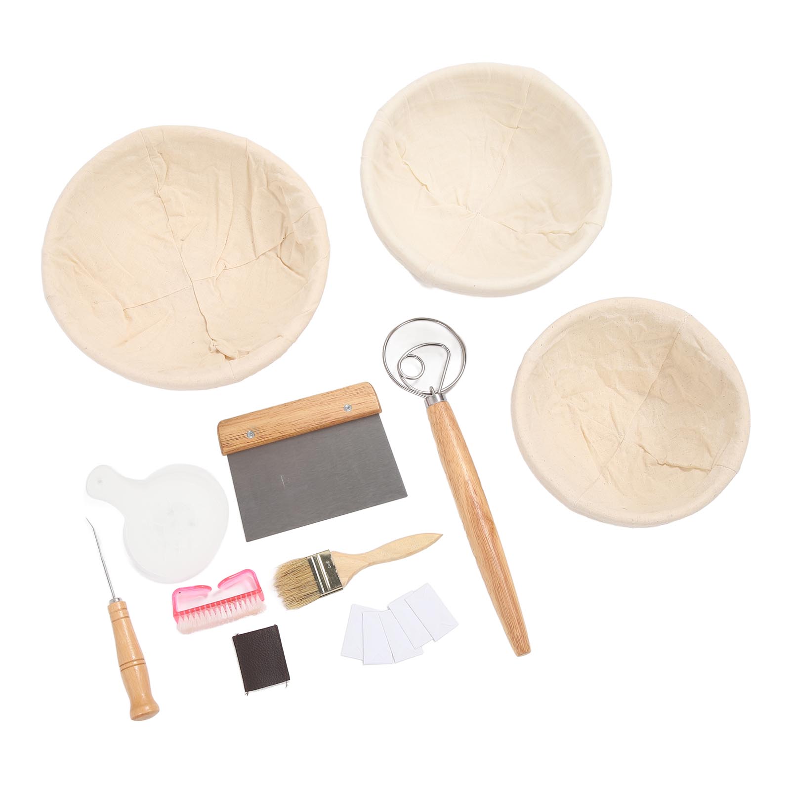 Gärkorb 20 Cm, 22,5 Cm, 25 Cm Mit Brotschneider, Schnitzmesser, Rundem Rattan-backset Für Hobbybäcker