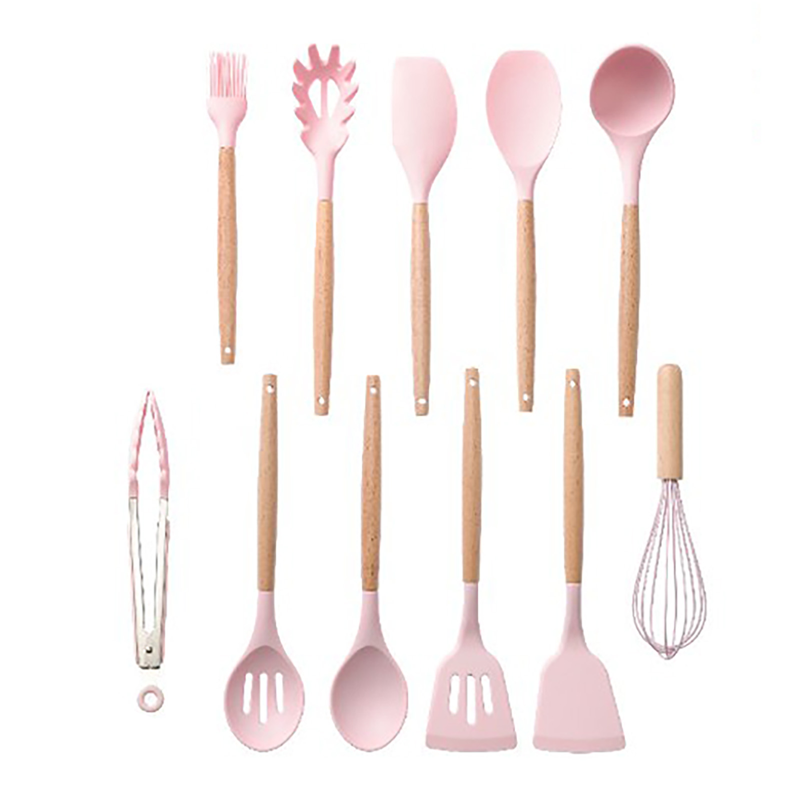 11-teiliges Küchenhelfer-set Aus Silikon Mit Halter, Holzgriff, Kochlöffel-set Für Zuhause