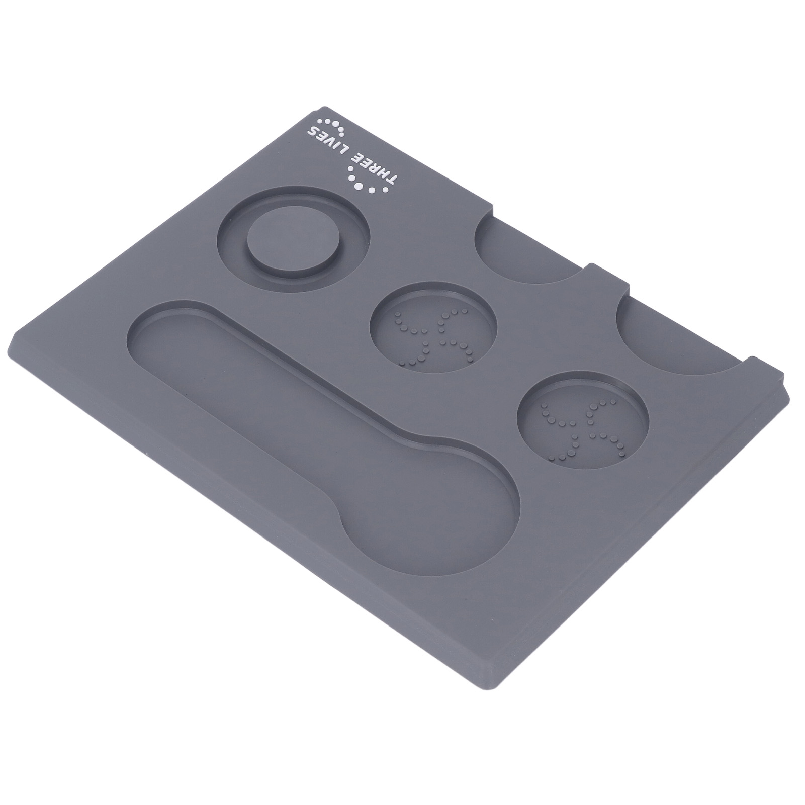 Kaffeetampermatte, Tragbar, Pvc-beschichtete, Rutschfeste Rückseite, Für Bar, Café Und Zuhause, Grau