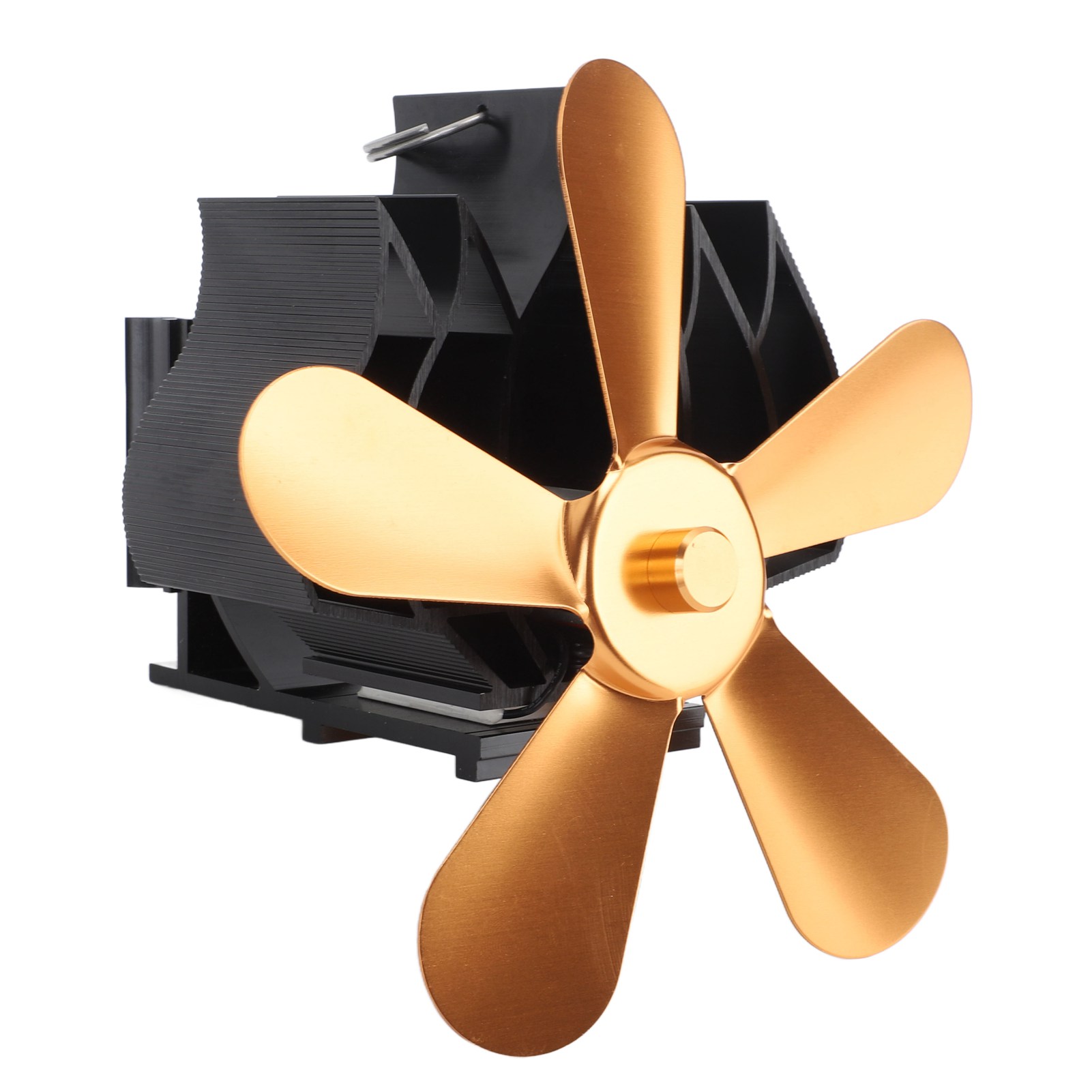 Wandmontierter Kaminventilator Mit 5 Flügeln, Wärmebetrieben, Für Holzöfen, Gold