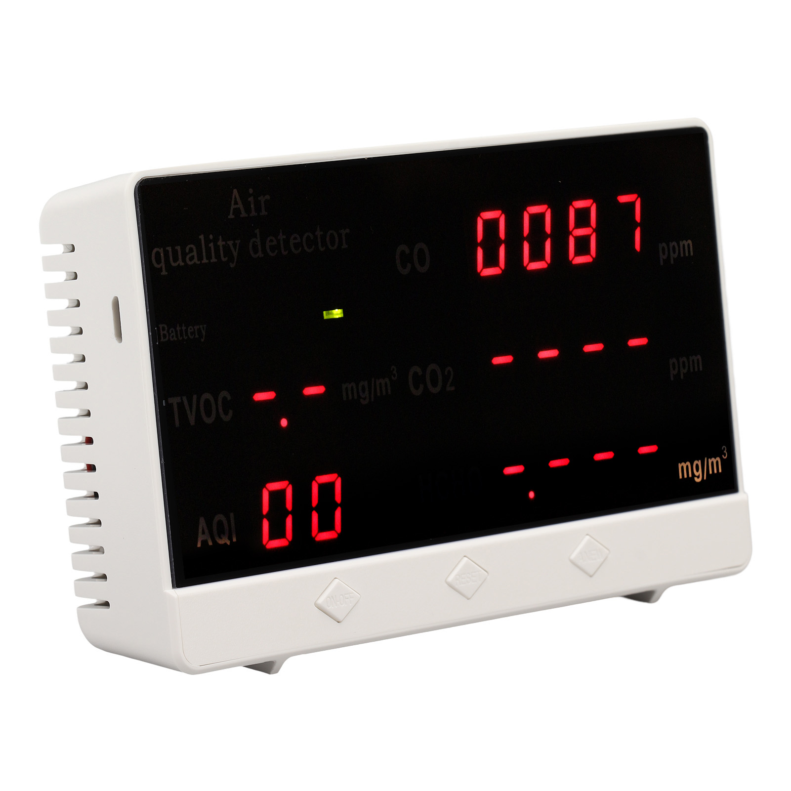 5v Luftqualitätsmessgerät Mit Großem Farbdisplay Zur Messung Der Innenraumluftverschmutzung (co, Co2, Hcho, Tvoc).