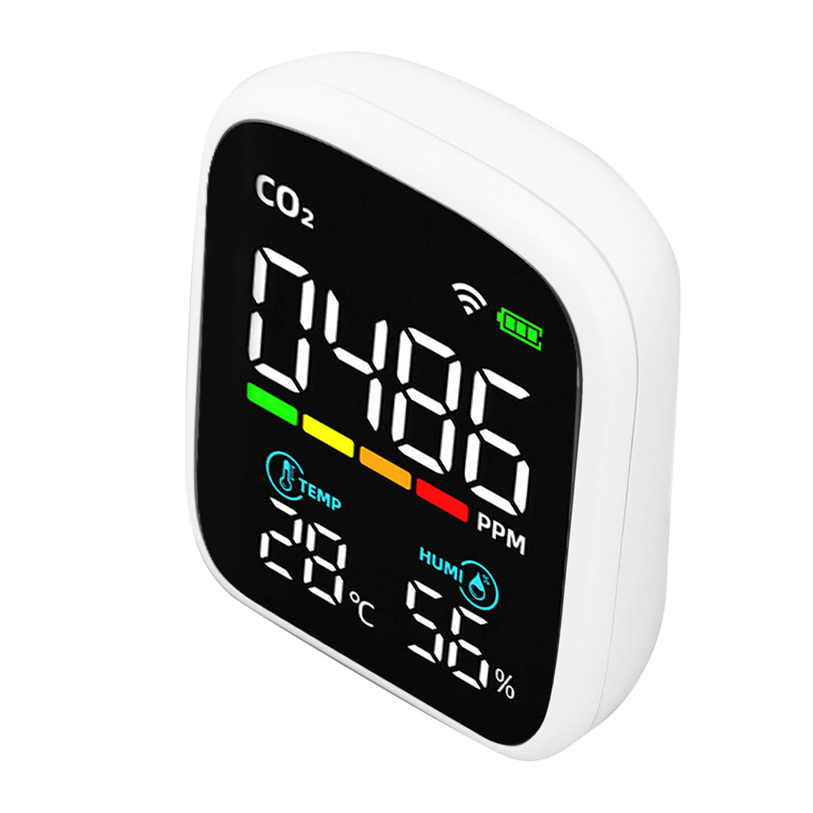 8-in-1-multifunktions-luftqualitätsmonitor Mit Usb-ladefunktion, Kohlendioxid- Und Feuchtigkeitsdetektor Für Tuya
