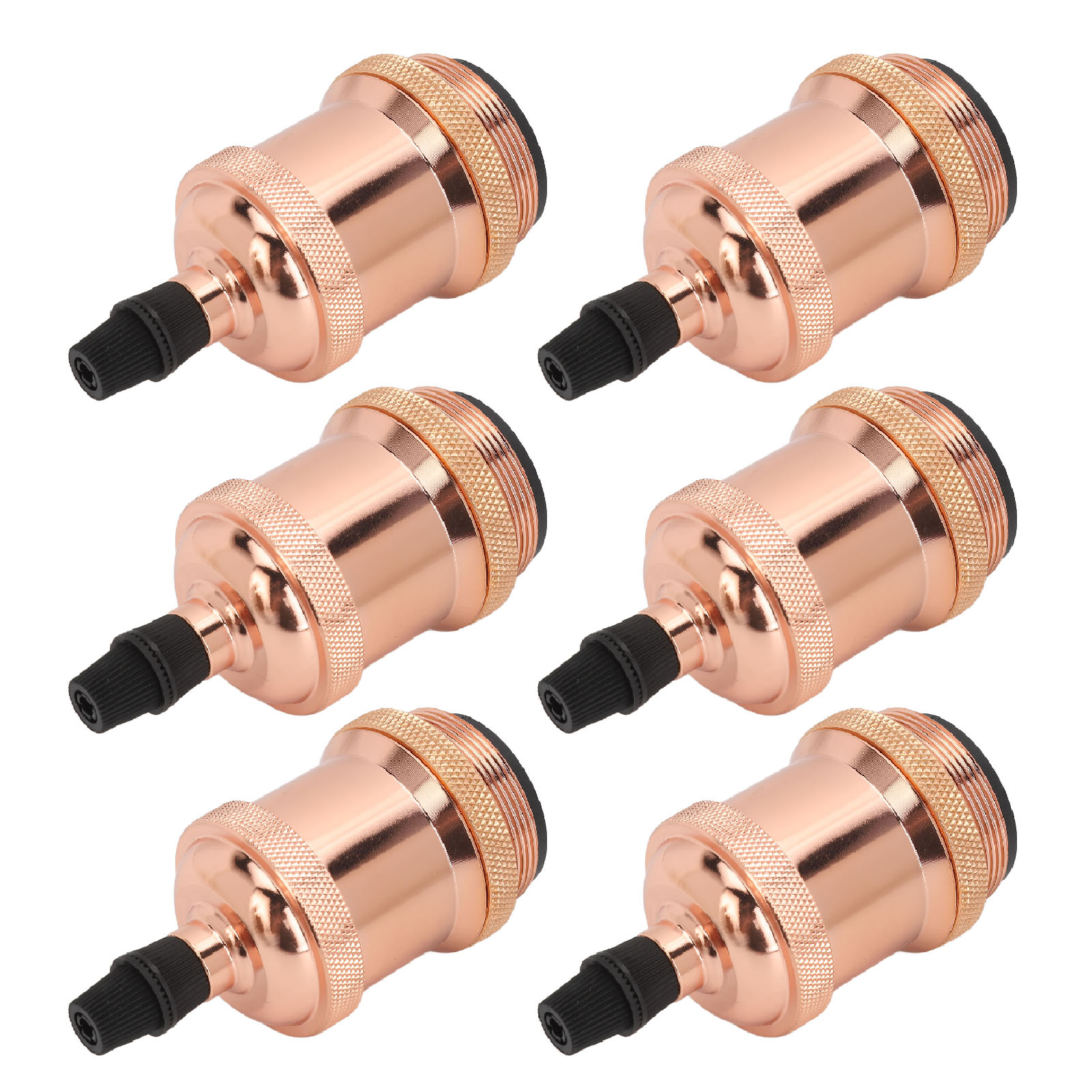 6 Stück Retro-lampenfassungen, Dekorative Antike Lampenfassungen Für Diy-kronleuchter, Roségold, 85–265 V