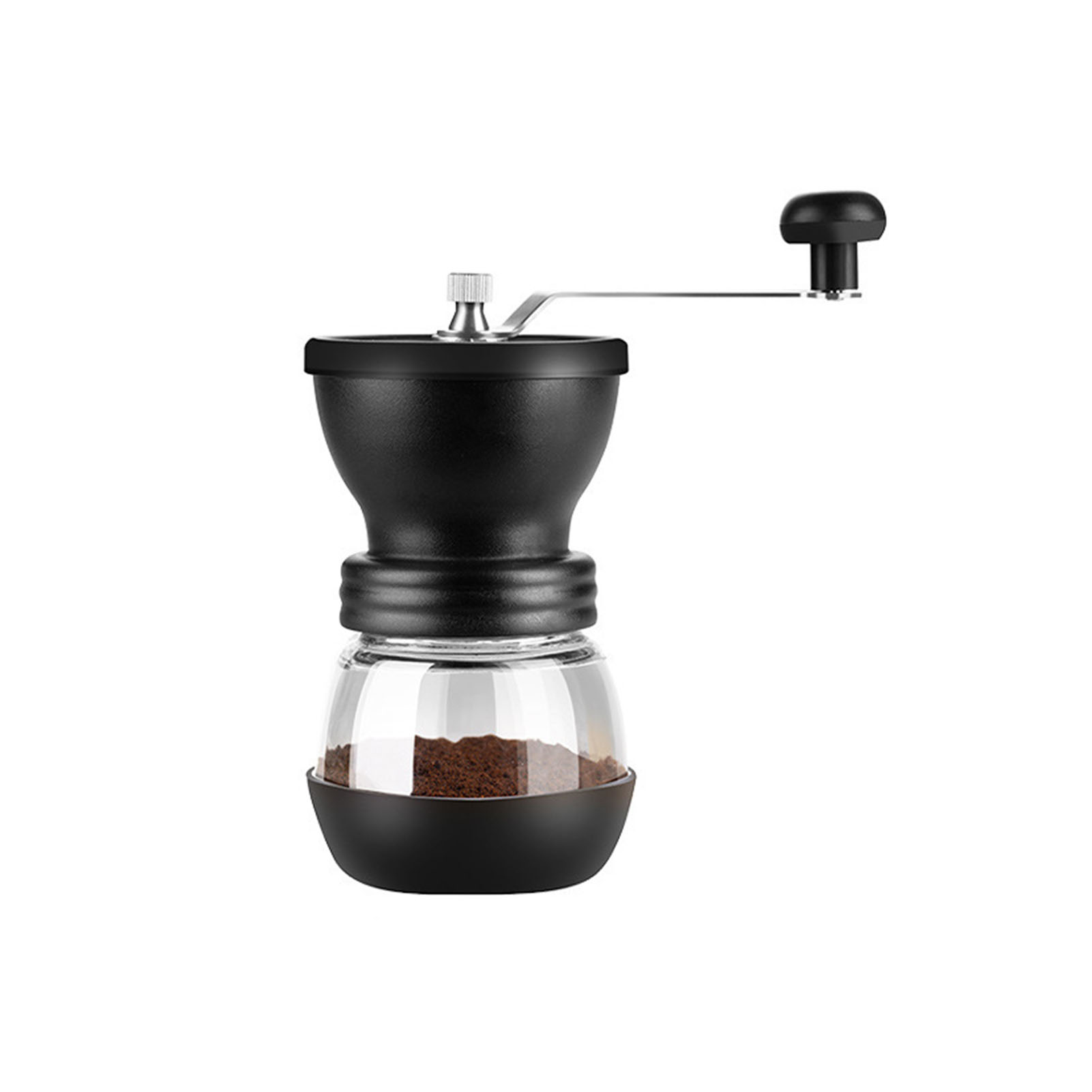 Manuelle Kaffeemühle Mit Waschbarem, Abnehmbarem Glas-pulverbehälter – Ideal Für Zuhause