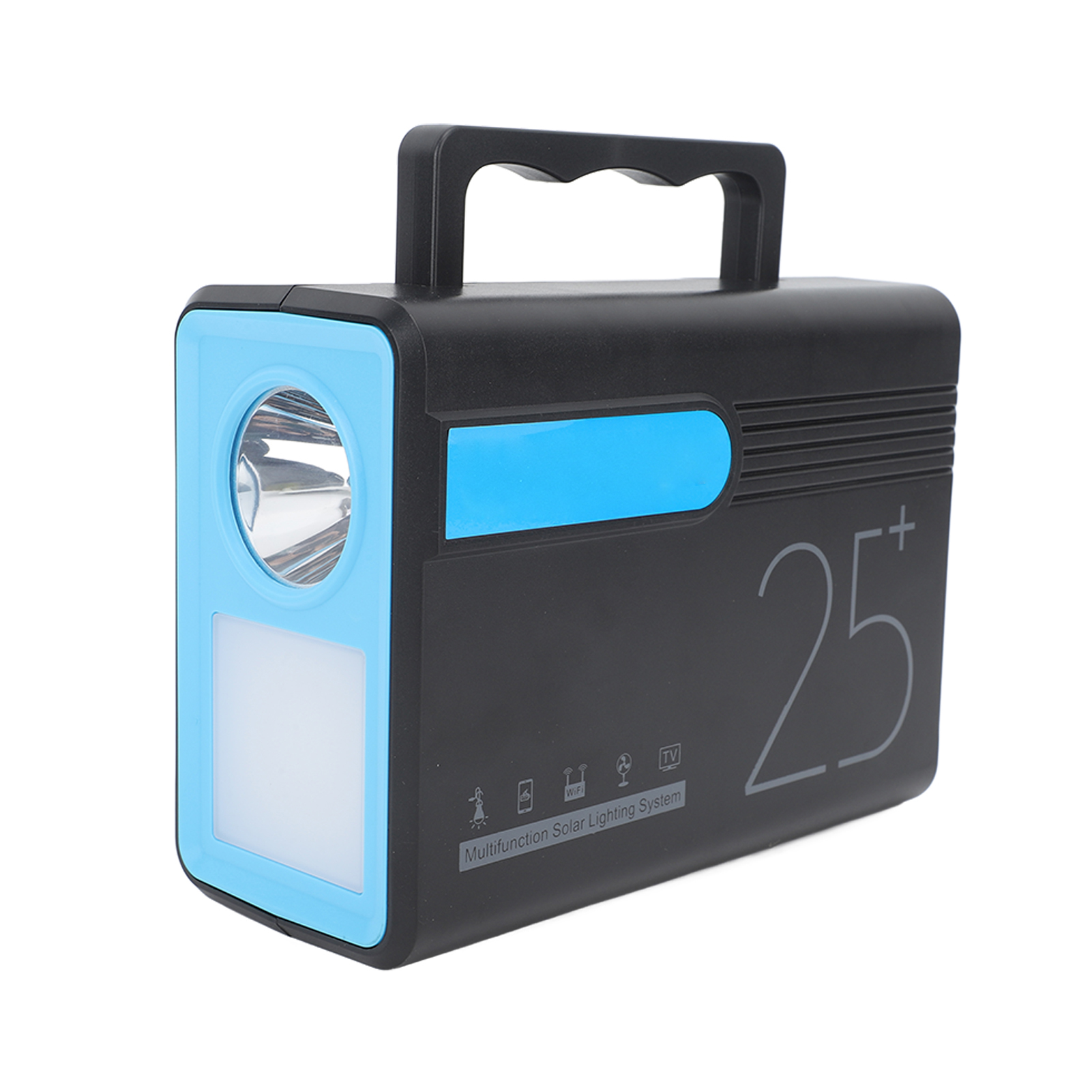 Tragbare 12-v-solarstromstation Mit Solarpanel Für Außenbeleuchtung Und Handy-ladefunktion (eu-stecker, 100–240 V)