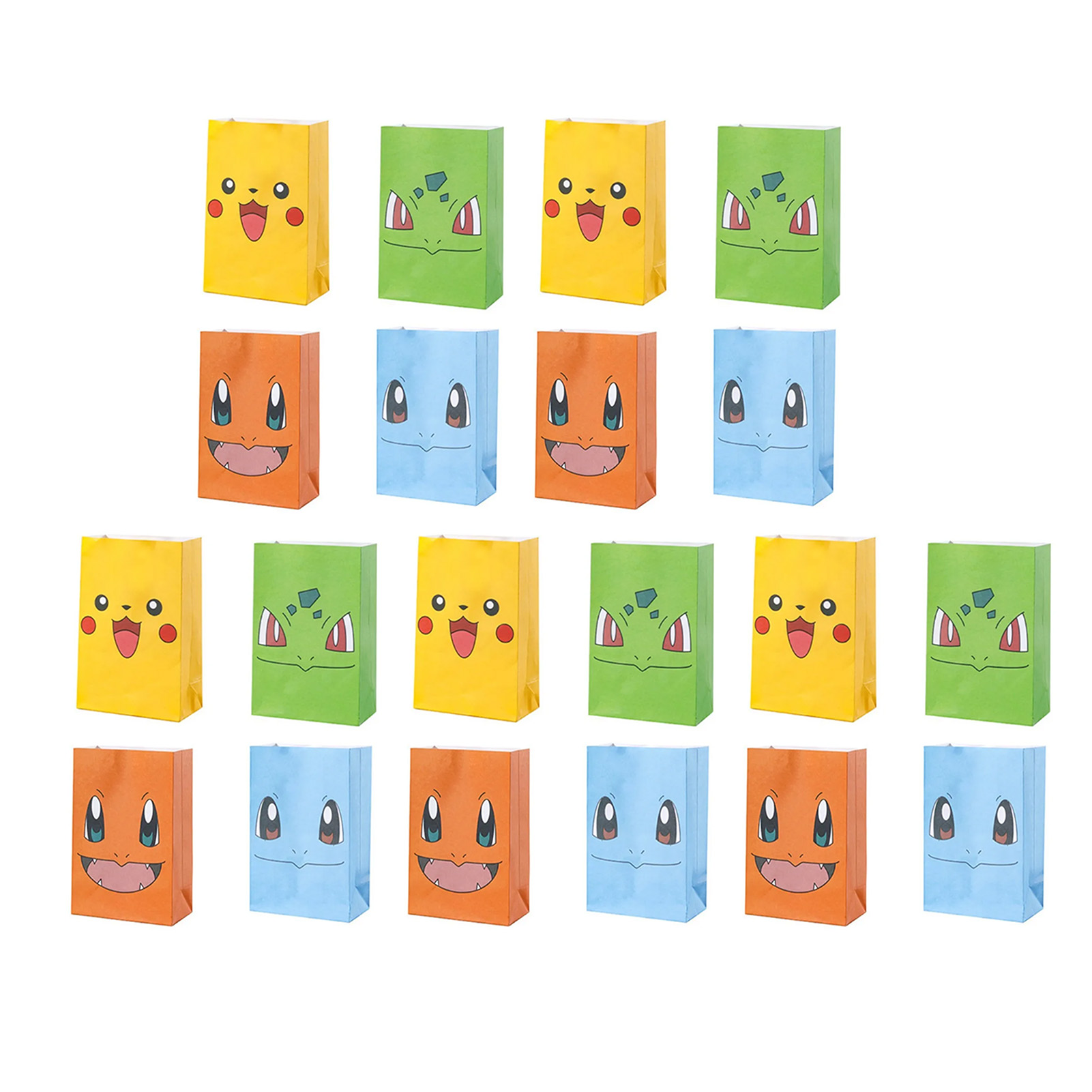 20 Stück Bunte Kraftpapier-geschenktüten Mit Tiermotiven, Gelb, Blau, Grün, Orange