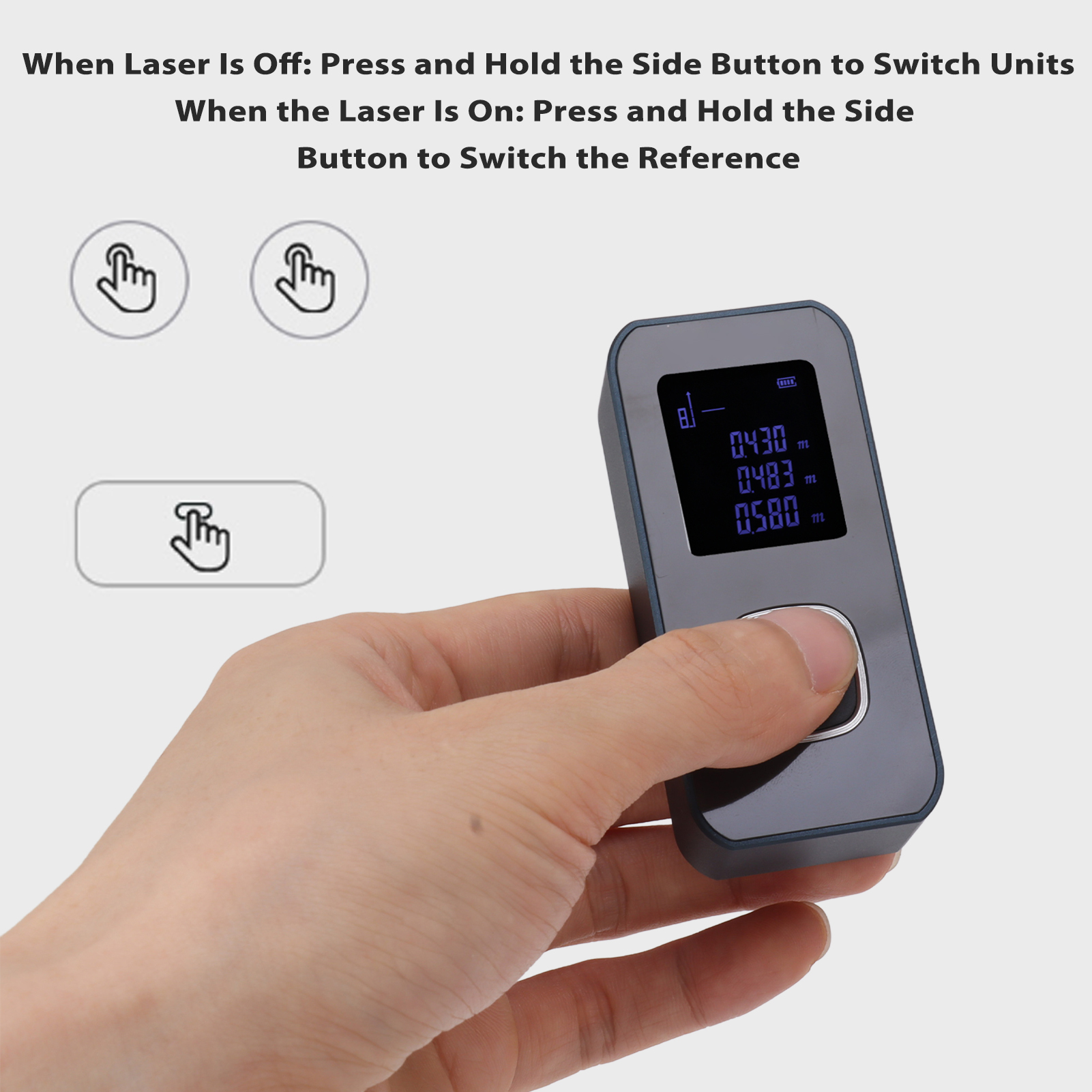 Handlaser-entfernungsmesser, Mini-infrarot-messgerät Für Flächen, Fensterhöhen Und Sofagrößen Sw26a 0,05–60 M