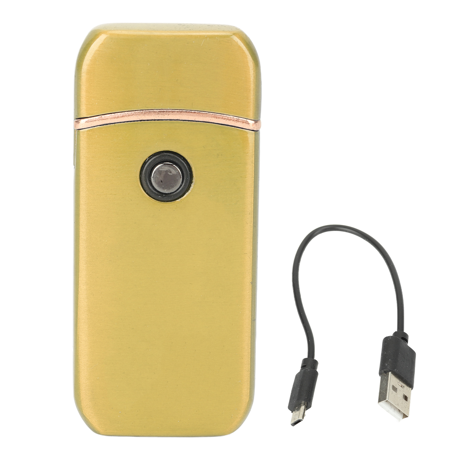 Elektrisches Feuerzeug Für Den Außenbereich, Windfest, Flammenlos, Usb-doppelseiten-wiederaufladbar, Goldfarben
