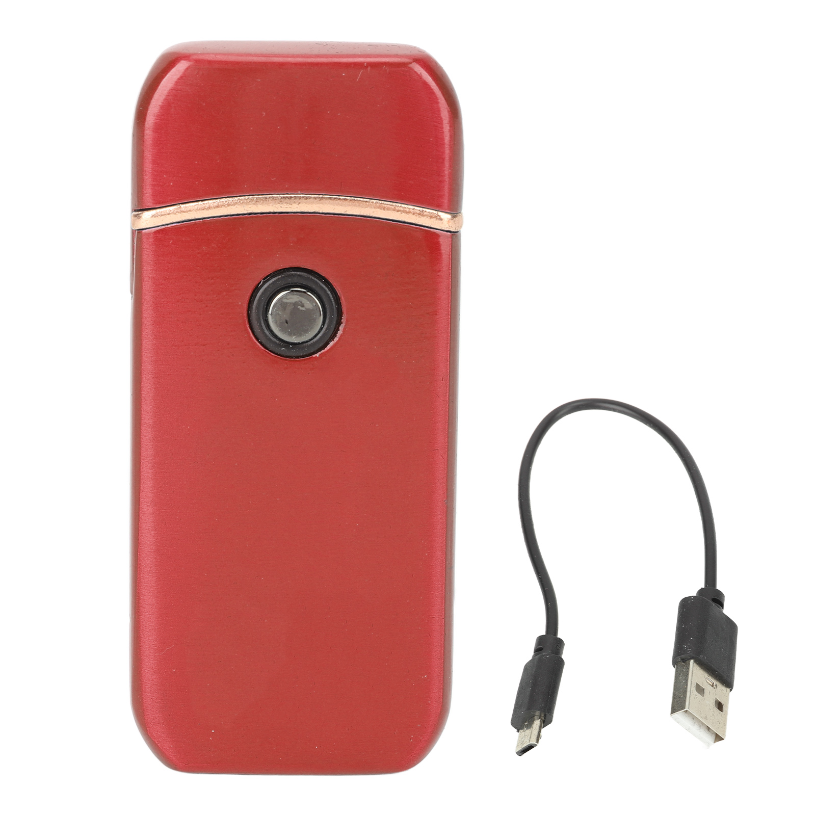 Elektrisches Feuerzeug Für Den Außenbereich, Windfest, Flammenlos, Usb-ladegerät, Doppelseitig, Wiederaufladbar, Rot