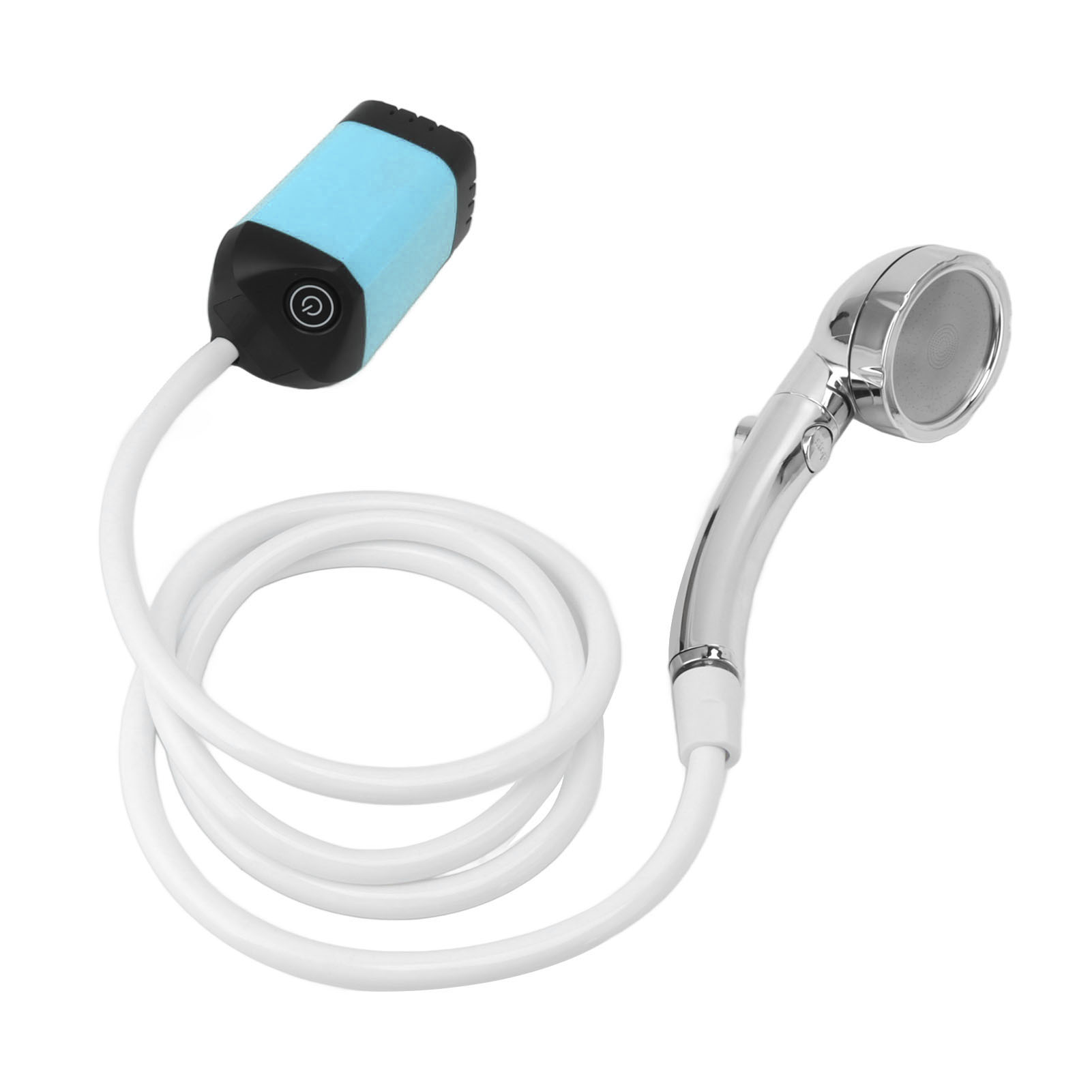 Tragbare Campingdusche, 3-stufige, Verstellbare Pumpe, Elektrisch, Wiederaufladbar, Blau