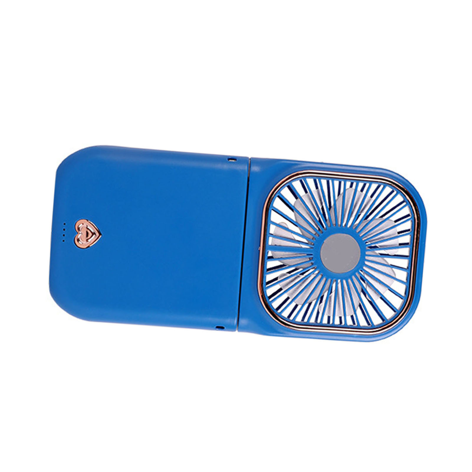 Faltbarer Halsventilator Mit Drei Stufen Verstellbar, Usb-aufladbar, Tragbarer Mini-nackenventilator Zum Umhängen, Ideal Für Wanderungen Und Picknicks, Blau