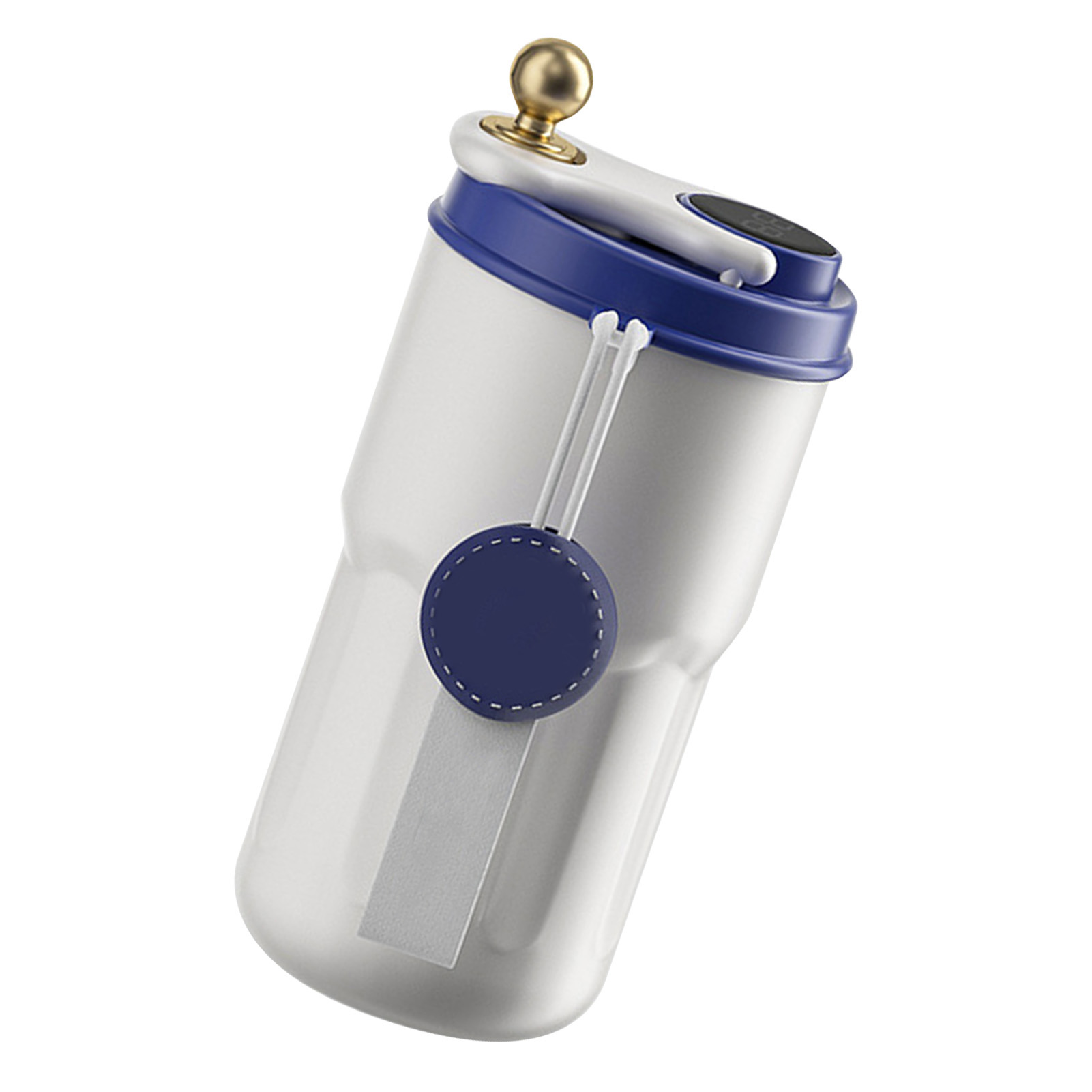 Isolierter Kaffeebecher Mit Intelligenter Temperaturanzeige, Edelstahl 316, Reise- Und Autobecher, Blau