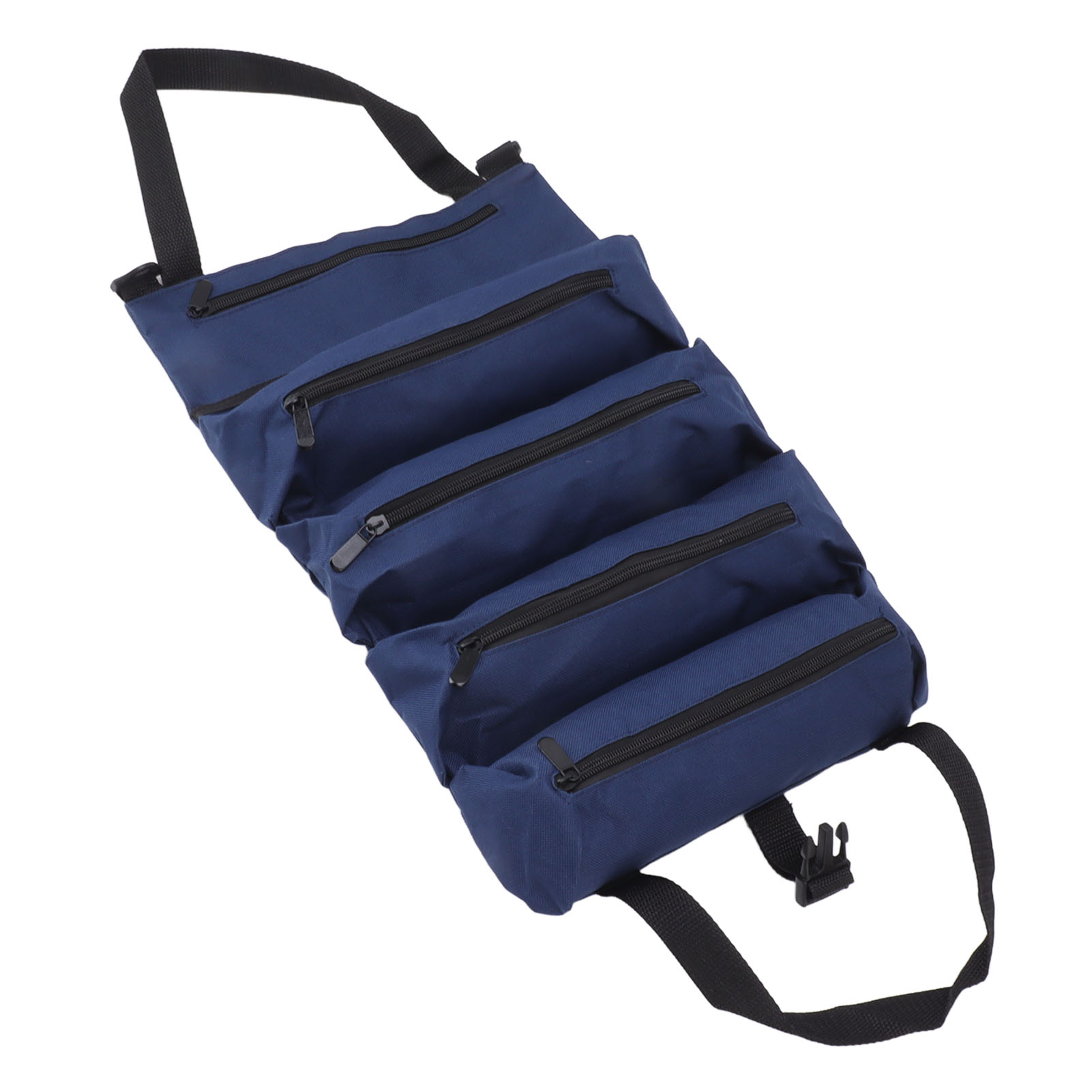 Werkzeugtasche Zum Aufrollen, 5 Reißverschlusstaschen, Tragbar, Aus Oxford-gewebe, Für Elektriker, Schreiner Und Klempner, Blau