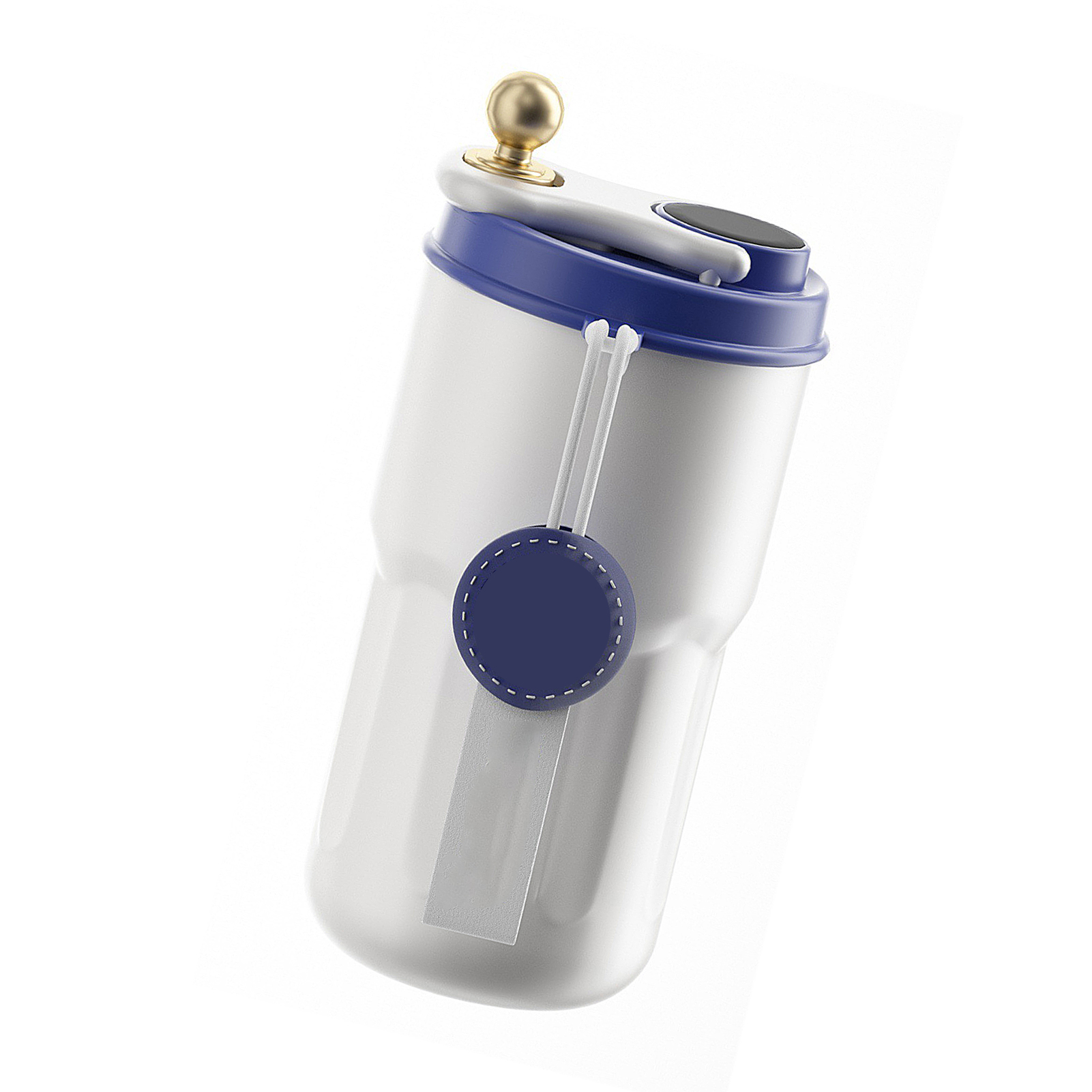 Isolierter Kaffeebecher, Wiederverwendbarer Edelstahl-isolierbecher, Reisebecher Für Eisgetränke Und Heißgetränke, Blau