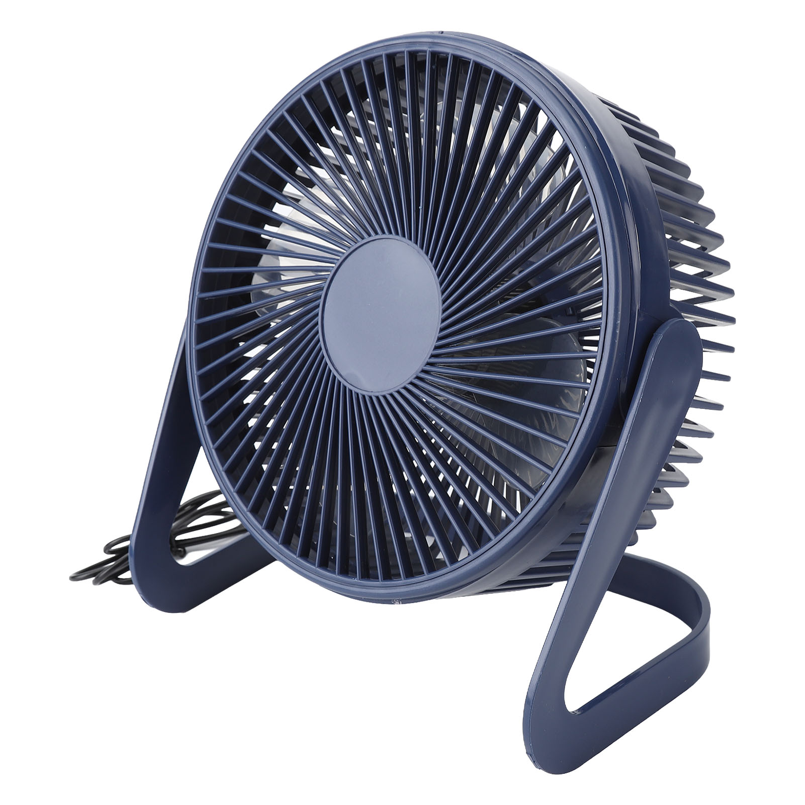 Kleiner, Tragbarer Und Wiederaufladbarer Usb-tischventilator Mit 2 Geschwindigkeitsstufen, Blau, 20 Cm (8 Zoll) Durchmesser, Für Studentenwohnheime Und Den Außenbereich.