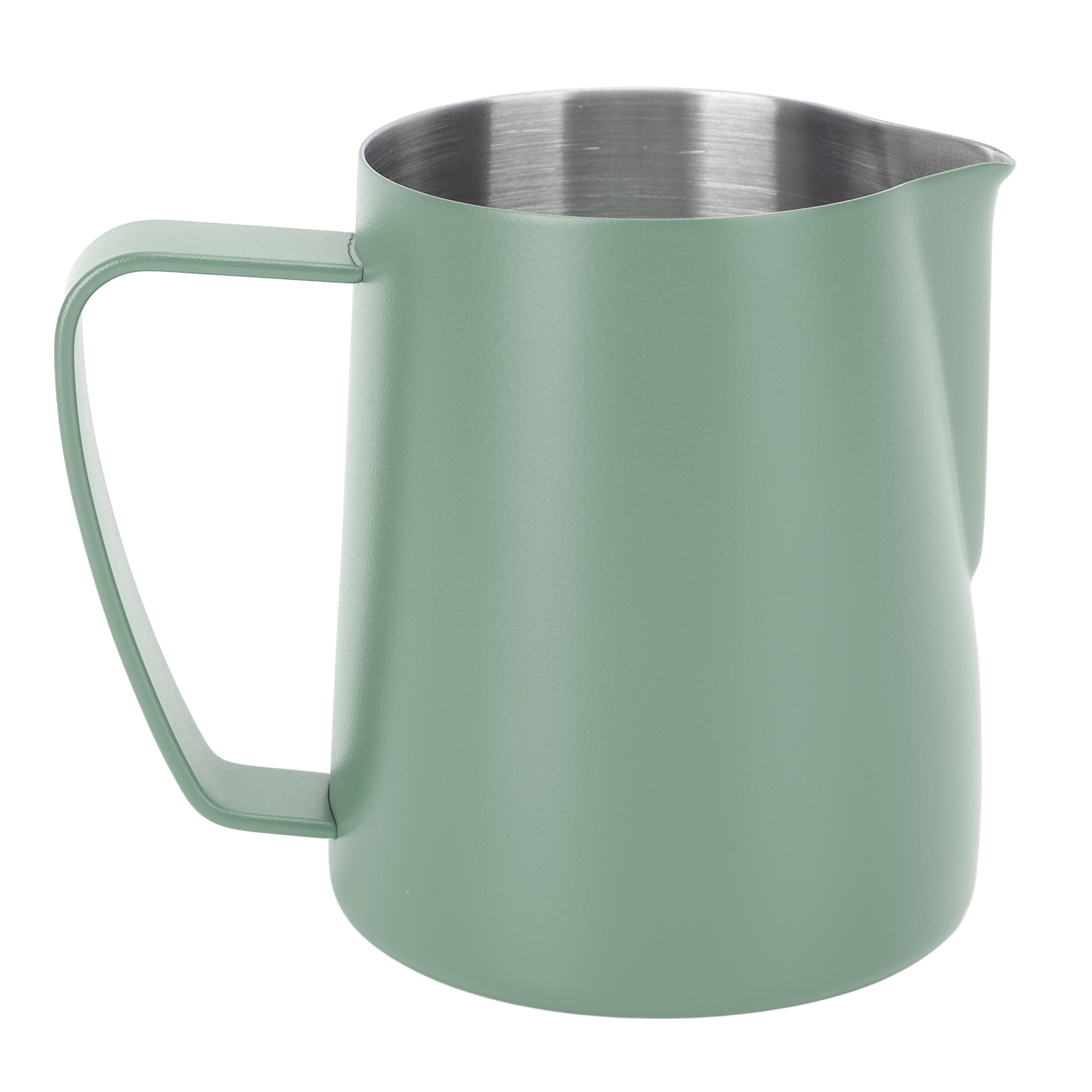 Milchkännchen Mit Spitzer Öffnung, Kaffeeaufschäumkännchen, 310 Ml, Edelstahl 304, Mit Innenskala, Dunkelgrün