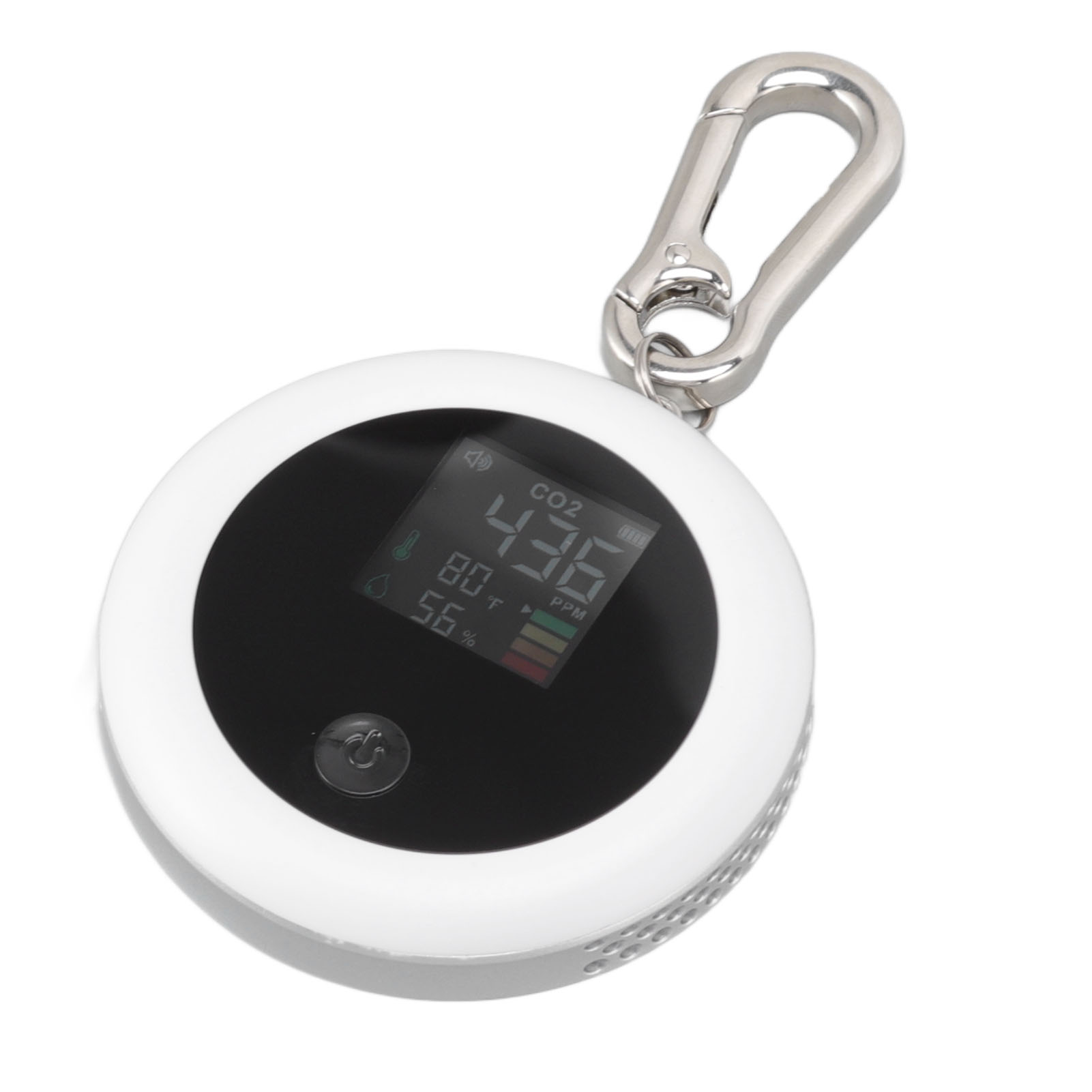 Infrarot-mini-co2-detektor 3-in-1 Tragbarer Lcd-luftanalysator Für Temperatur, Luftfeuchtigkeit Und Luftqualität, Geeignet Für Zuhause, Drinnen Und Unterwegs, Weiß