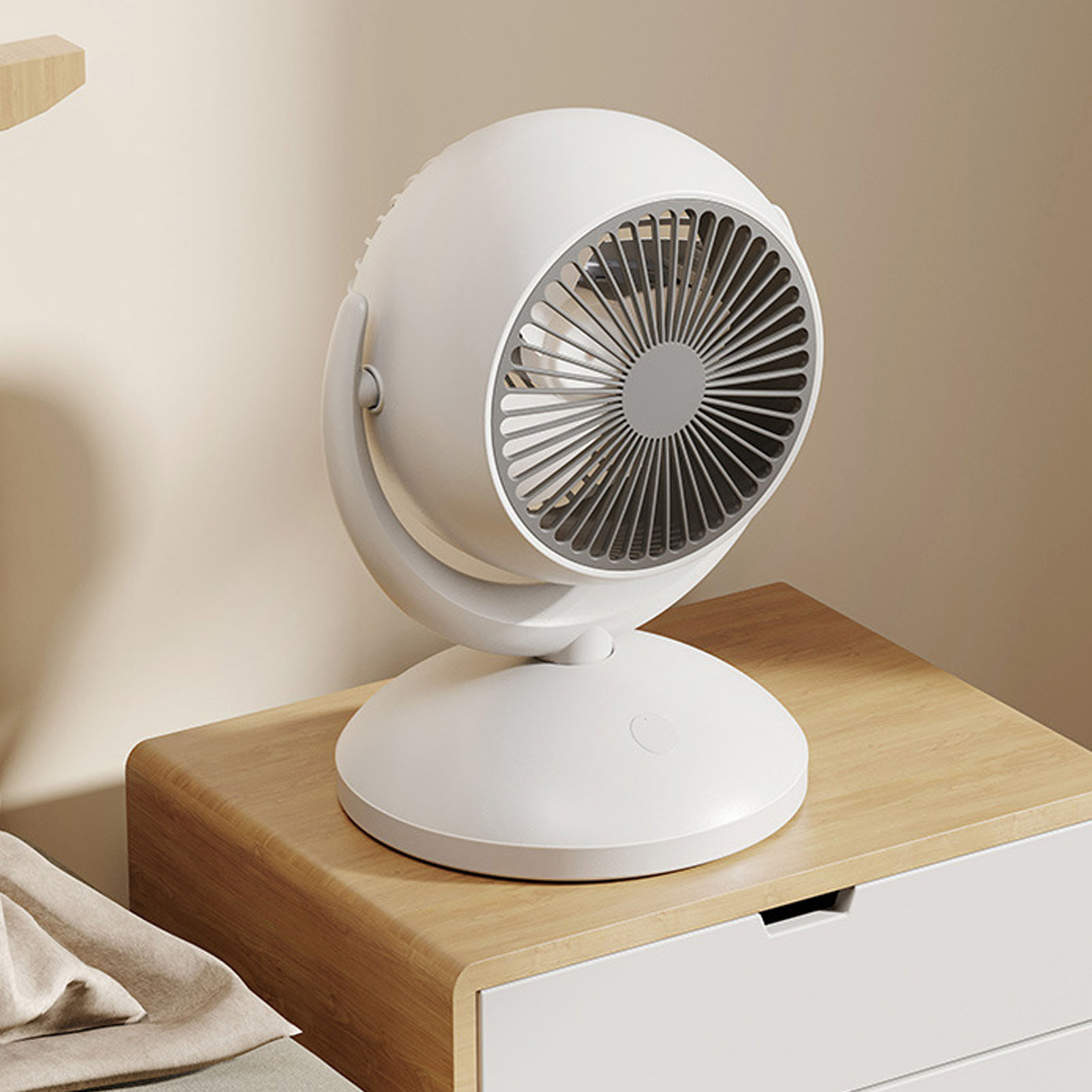 Tischventilator Mit 4 Geschwindigkeitsstufen, Stabilem Standfuß, Extrem Leise, Wiederaufladbar, Luftzirkulierender Kleiner Tischventilator Für Familie, Büro, Schule, Netzanschluss (ohne Oszillation)