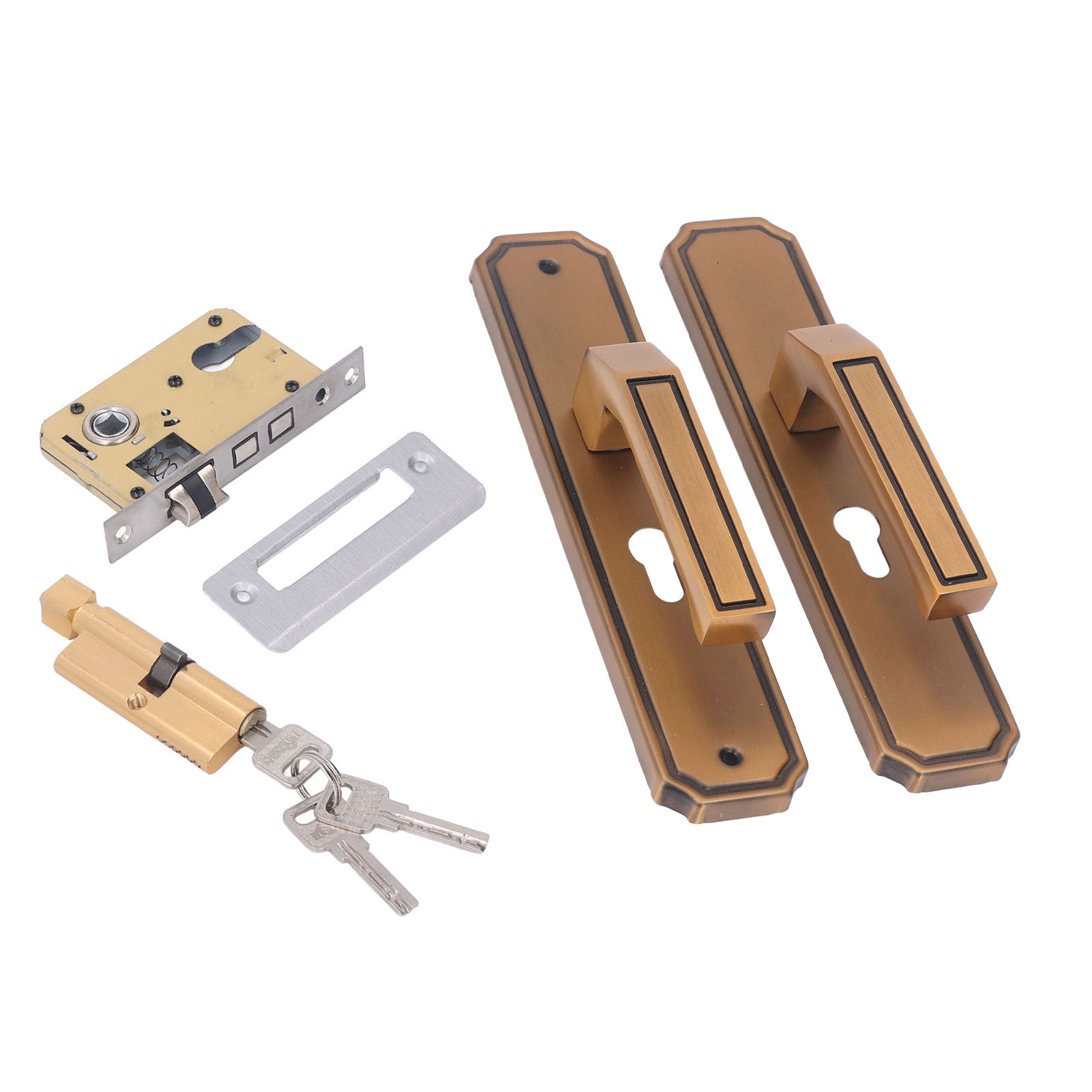 Türgriff-set Für Die Außentür, Geräuschlos, Aus Aluminiumlegierung, Mit Schlüsseln, Für Schlafzimmer, Hotel Oder Balkon
