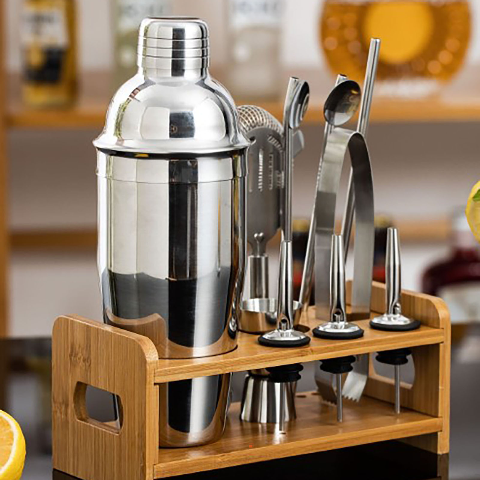 Cocktail-shaker-set Aus Edelstahl, 750 Ml, Inklusive Ständer