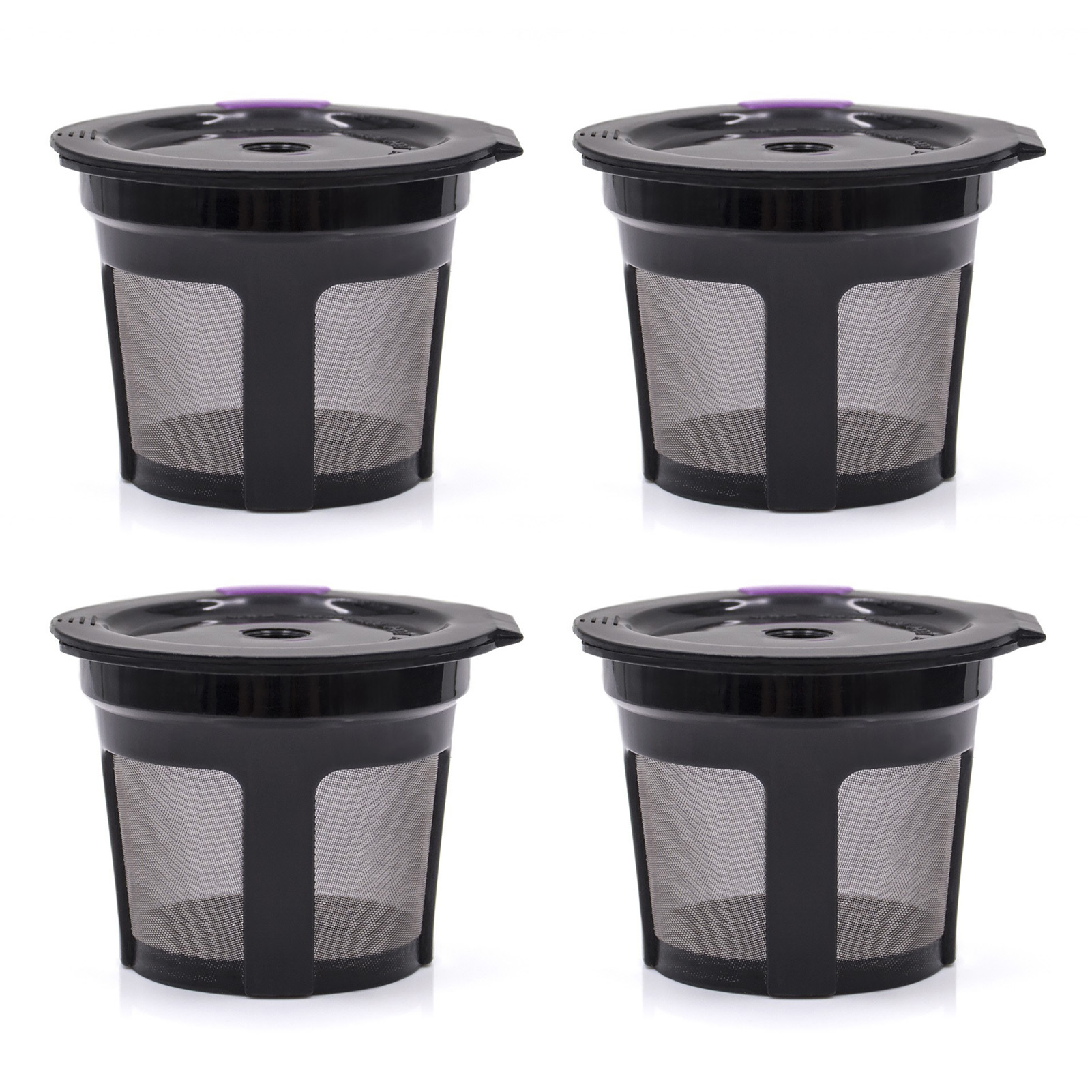 4er-pack Kaffeefilterbecher Aus Schwarzem Edelstahl, Wiederverwendbare Kaffeekapseln Für Zuhause