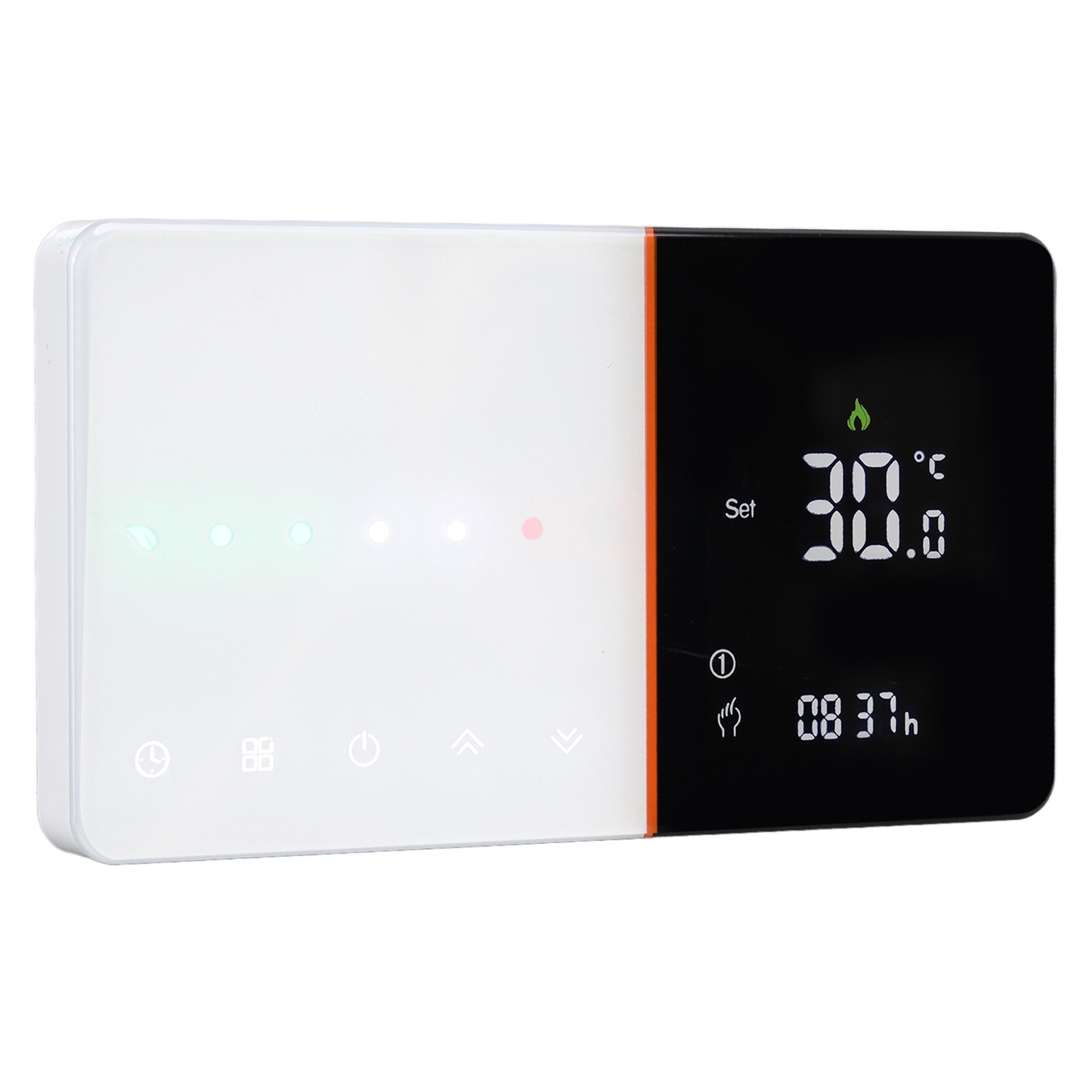 Programmierbarer Wlan-thermostat Mit Temperatur-, Feuchtigkeits- Und Feinstauberkennung (pm2.5) Sowie Sprachsteuerung, 95–240 V Wechselstrom, Weiß, Für Gasheizkessel
