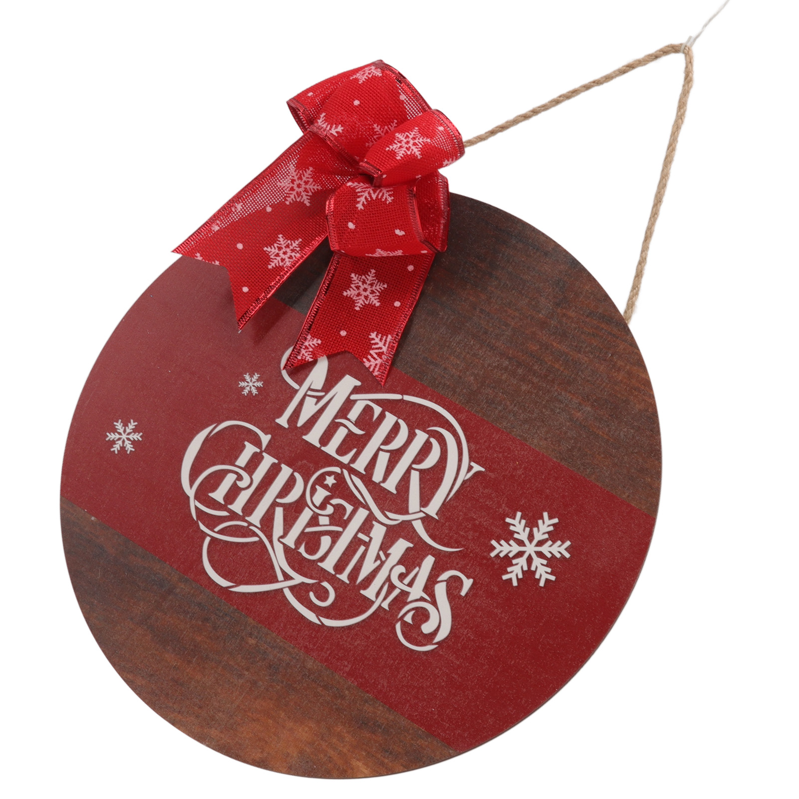 Weihnachtliches Türschild Aus Holz Mit Seil, Runder Weihnachtsanhänger, Türdekoration
