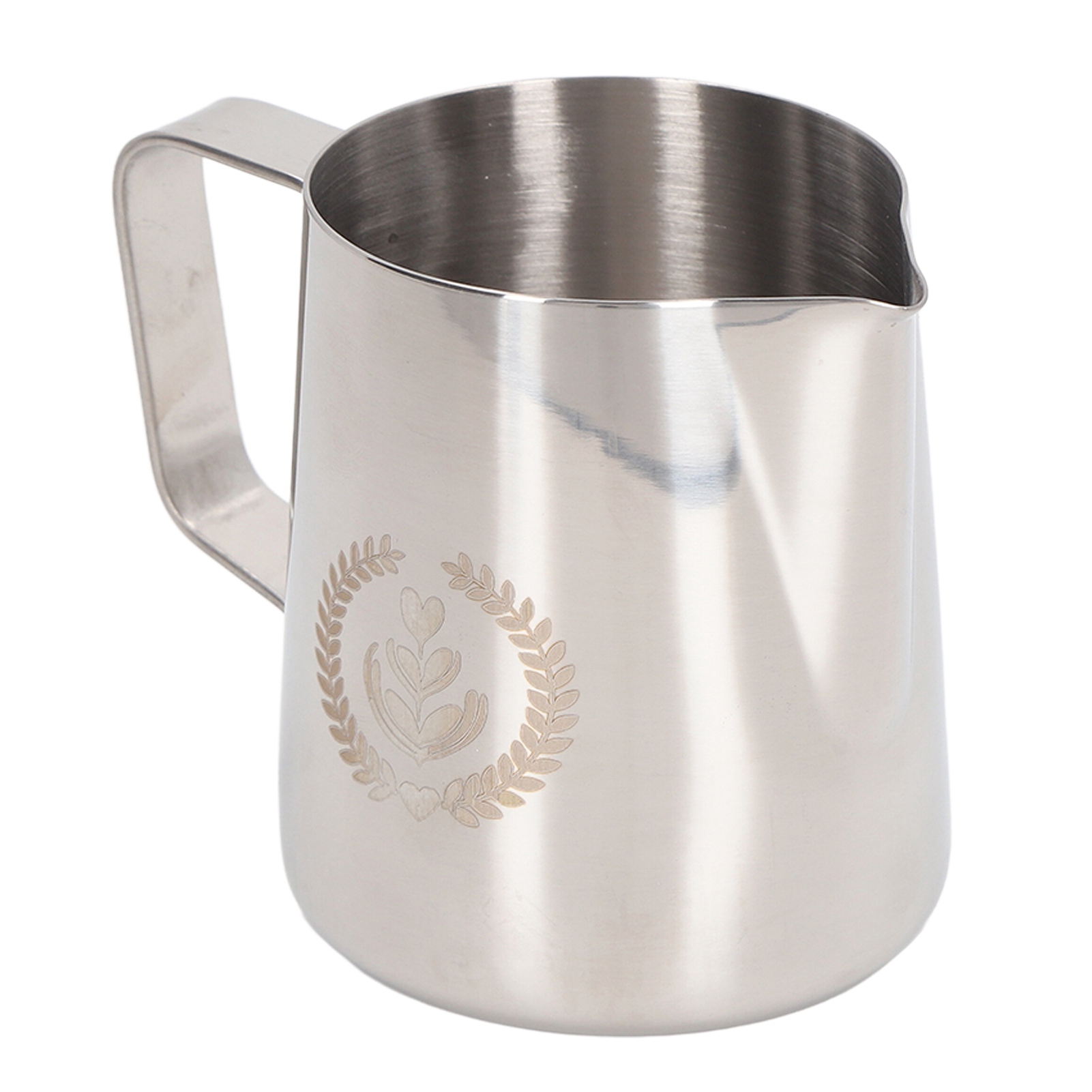350 Ml Milchaufschäumkännchen Aus Dickwandigem Edelstahl 304, Ideal Für Kaffeebereiter Und Latte Macchiato, Naturfarbe