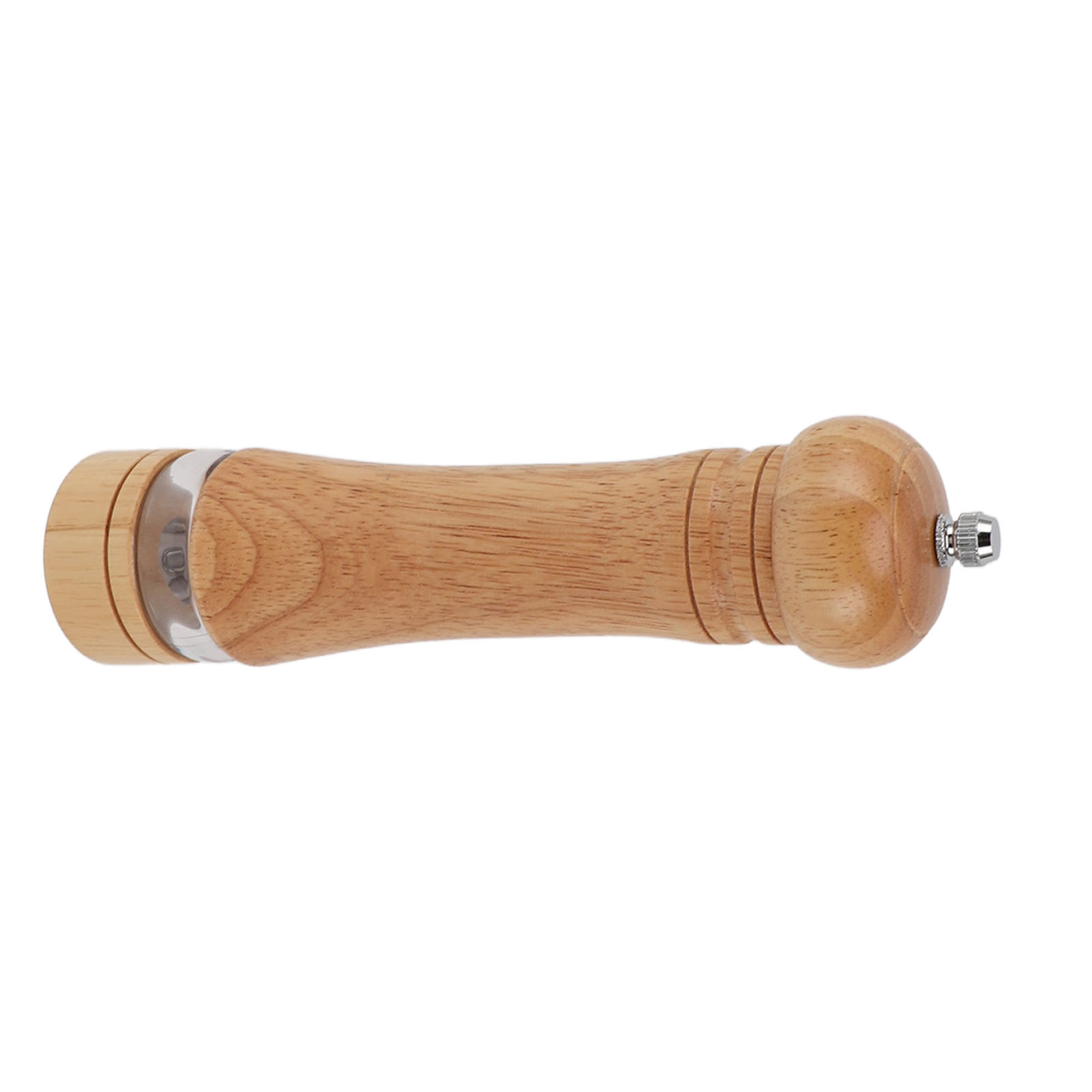 Pfeffermühle Aus Holz Mit Sichtfenster, Einstellbarem Mahlgrad, Mühelose Manuelle Bedienung, Helle Holzfarbe